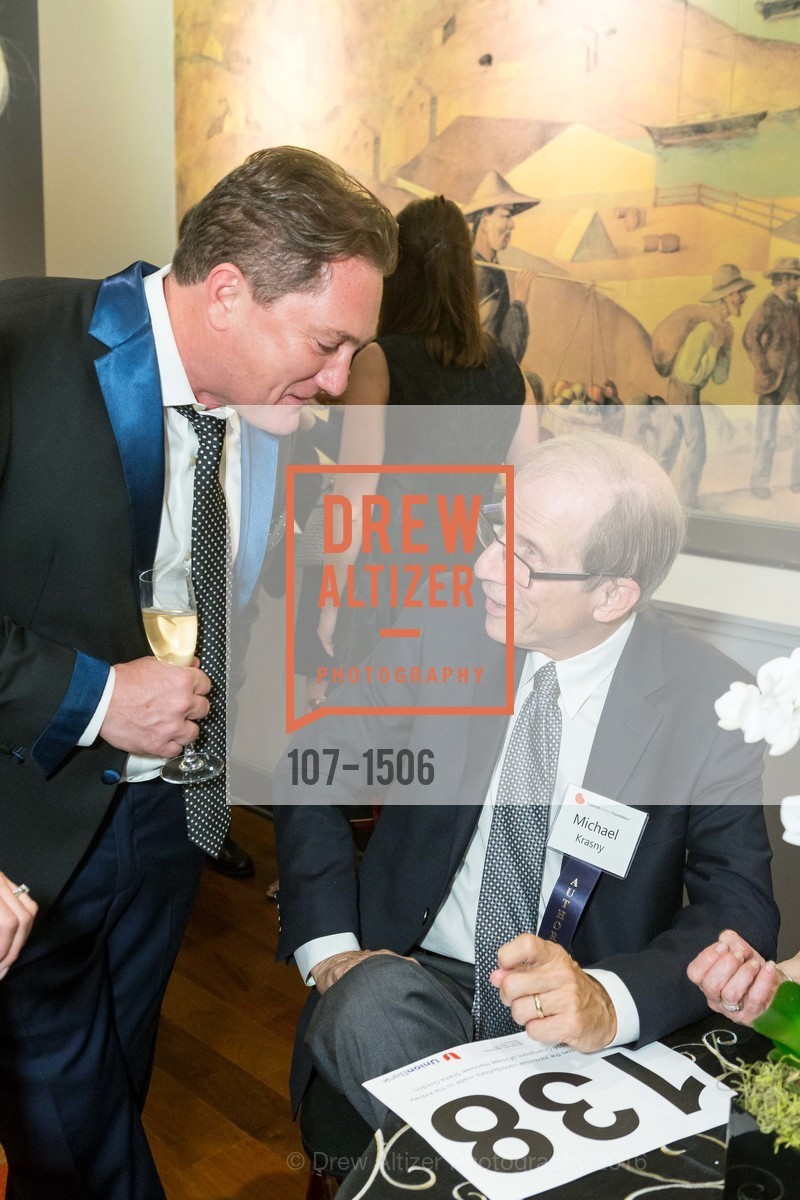 Liam Mayclem, Michael Krasny, National Kidney Foundation's Authors VIP Cocktail Party & Dinner, Merchants Exchange Club. 465 California St, San Francisco, CA 94104, October 21st, 2016, Photo #107-1506 Liam Mayclem, Michael Krasny, Photo #107-1506