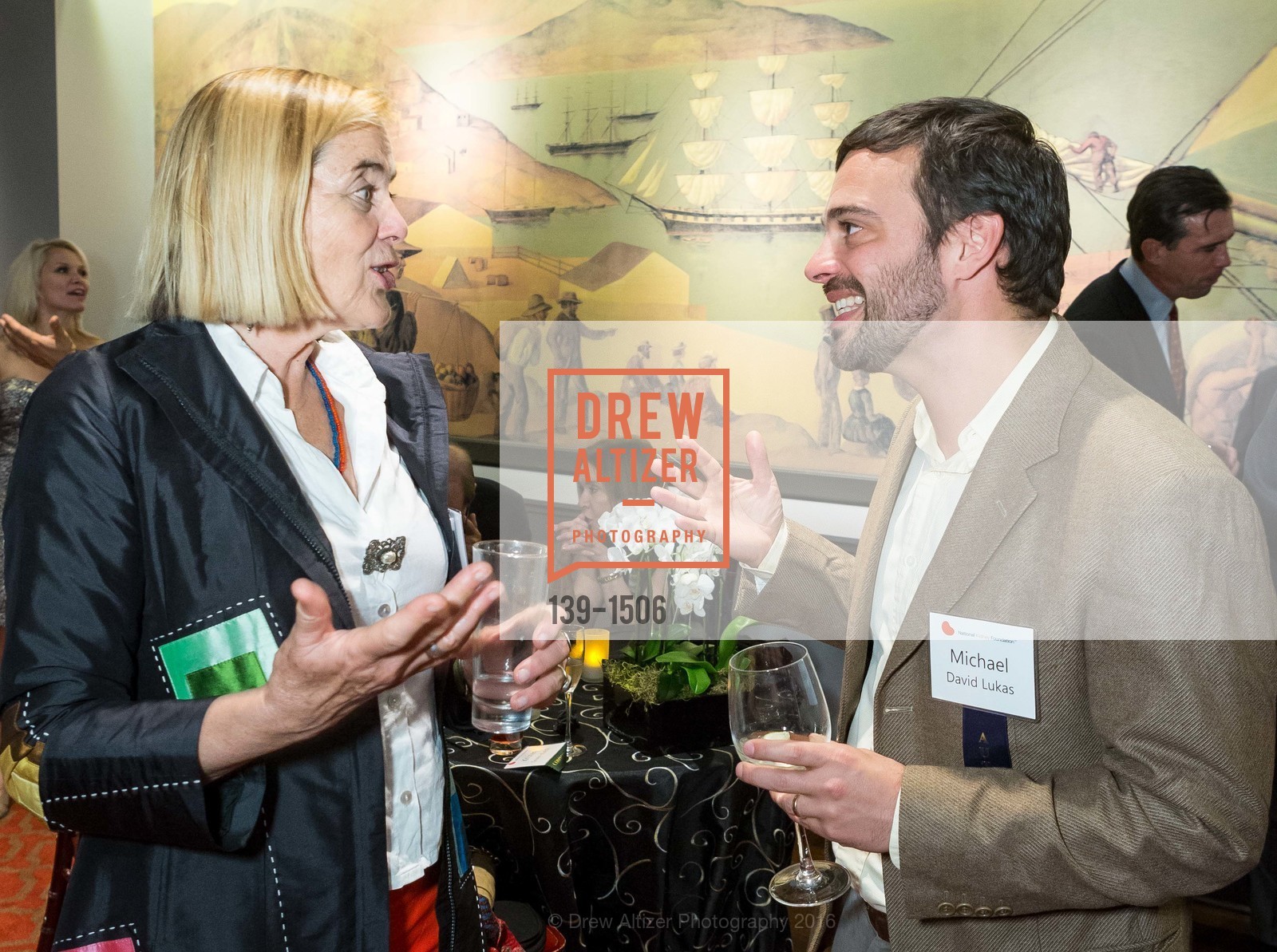 Naomi Duguid, Michael David Lukas, National Kidney Foundation's Authors VIP Cocktail Party & Dinner, Merchants Exchange Club. 465 California St, San Francisco, CA 94104, October 21st, 2016, Photo #139-1506 Naomi Duguid, Michael David Lukas, Photo #139-1506