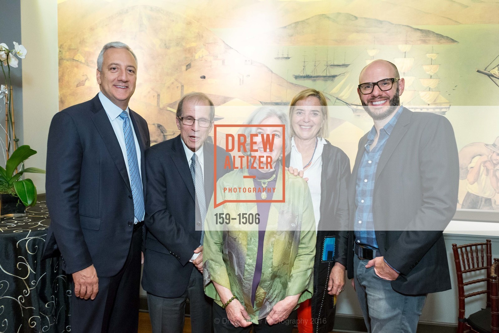 Mike Massimino, Michael Krasny, Elaine Petrocelli, Naomi Duguid, Steven Rowley, National Kidney Foundation's Authors VIP Cocktail Party & Dinner, Merchants Exchange Club. 465 California St, San Francisco, CA 94104, October 21st, 2016, Photo #159-1506 Mike Massimino, Michael Krasny, Elaine Petrocelli, Naomi Duguid, Steven Rowley, Photo #159-1506