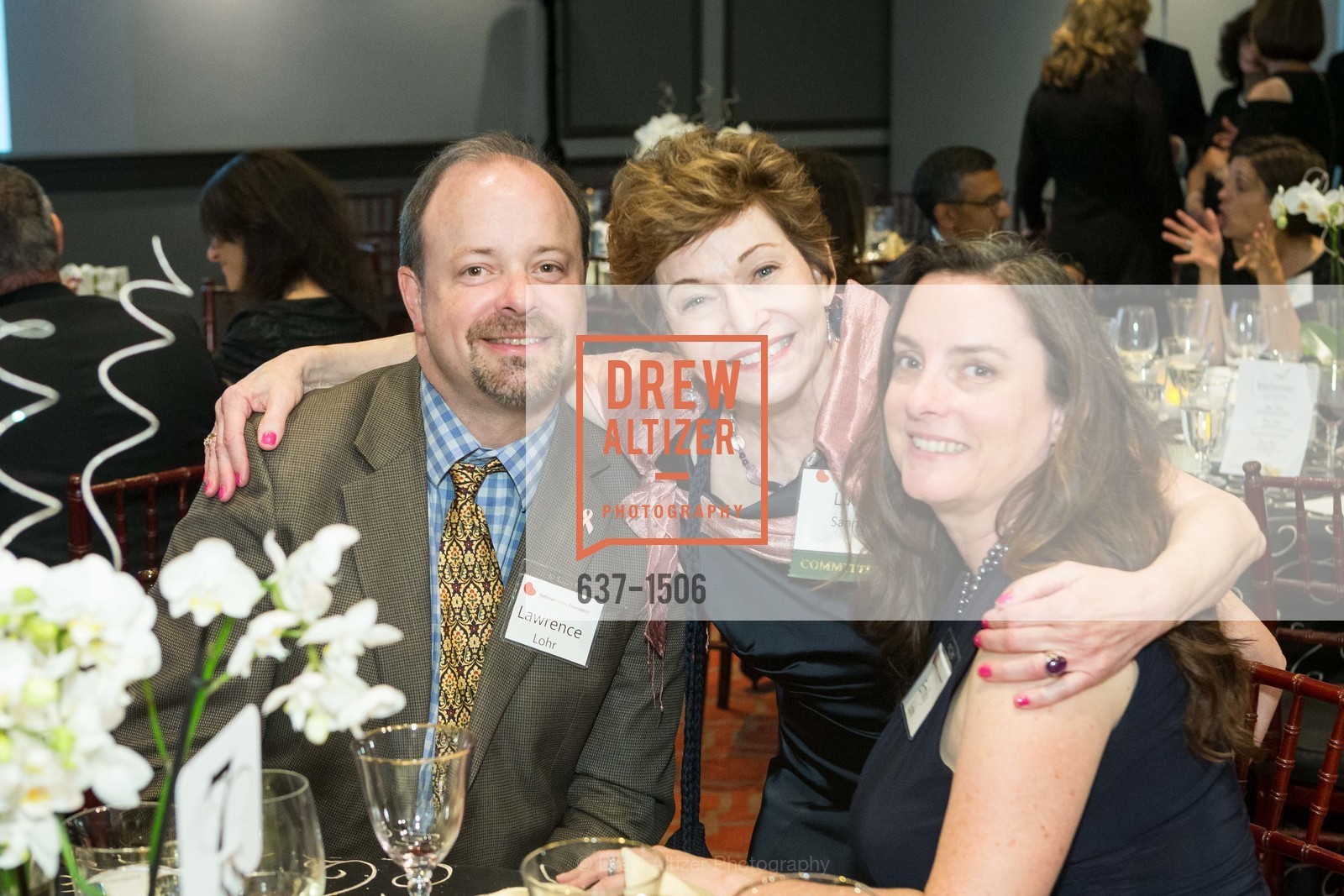 Lawrence Lohr, Lucy Sanna, Emily Lohr, National Kidney Foundation's Authors VIP Cocktail Party & Dinner, Merchants Exchange Club. 465 California St, San Francisco, CA 94104, Photo #637-1506 Lawrence Lohr, Lucy Sanna, Emily Lohr, Photo #637-1506