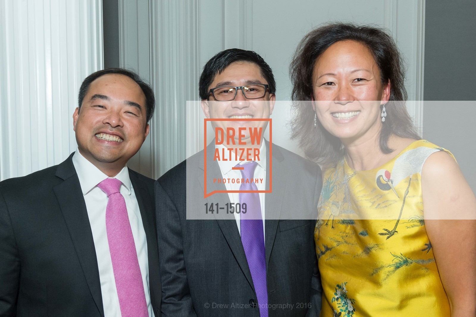 Phong Le, Harry Mok, Debby Lu, San Francisco Education Fund Back to School Gala, The Ritz Carlton. 600 Stockton St, October 19th, 2016, Photo #141-1509 Phong Le, Harry Mok, Debby Lu, Photo #141-1509