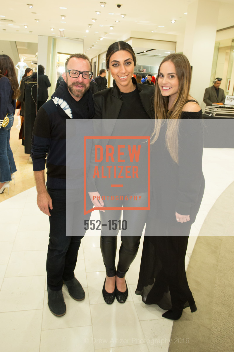 Joseph Rosenfeld, Roxy Bakhtiari, Mia Ackley, Neiman Marcus Hosts Designer Brandon Maxwell, Neiman Marcus, Couture Salon-Third Floor. 150 Stockton Street, October 20th, 2016, Photo #552-1510 Joseph Rosenfeld, Roxy Bakhtiari, Mia Ackley, Photo #552-1510
