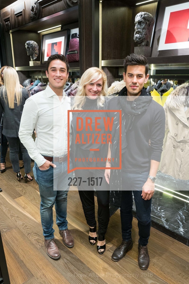 Raul Sabido, Aneek Bogharian, Michael Gerbino, Grand Opening of the Moncler San Francisco Boutique, Moncler San Francisco Boutique. 212 Stockton St, October 20th, 2016, Photo #227-1517 Raul Sabido, Aneek Bogharian, Michael Gerbino, Photo #227-1517