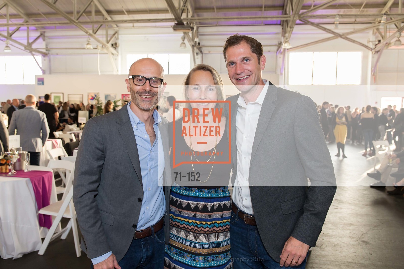 Joey Piziali, Jenny Terbell, Tom Terbell, Gucci & Vogue Dinner, Fort Mason Festival, Pavilon. Fort Mason, Herbst Pavillion. 2 Marina Blvd, Bldg A, June 2nd, 2015, Photo #71-152 Joey Piziali, Jenny Terbell, Tom Terbell, Photo #71-152