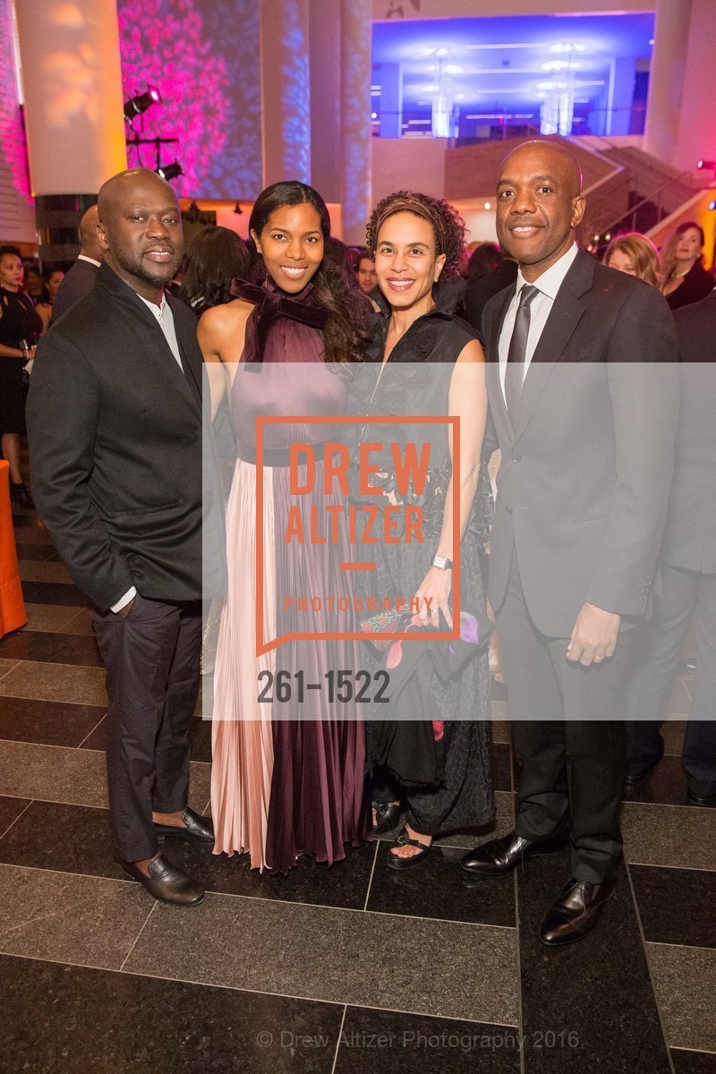 David Adjaye, Ashley Shaw Scott Adjaye, Sarah Manyika, James Manyika, 2016 MoAD GALA, SF MOMA. 151 Third Street, October 22nd, 2016, Photo #261-1522 David Adjaye, Ashley Shaw Scott Adjaye, Sarah Manyika, James Manyika, Photo #261-1522