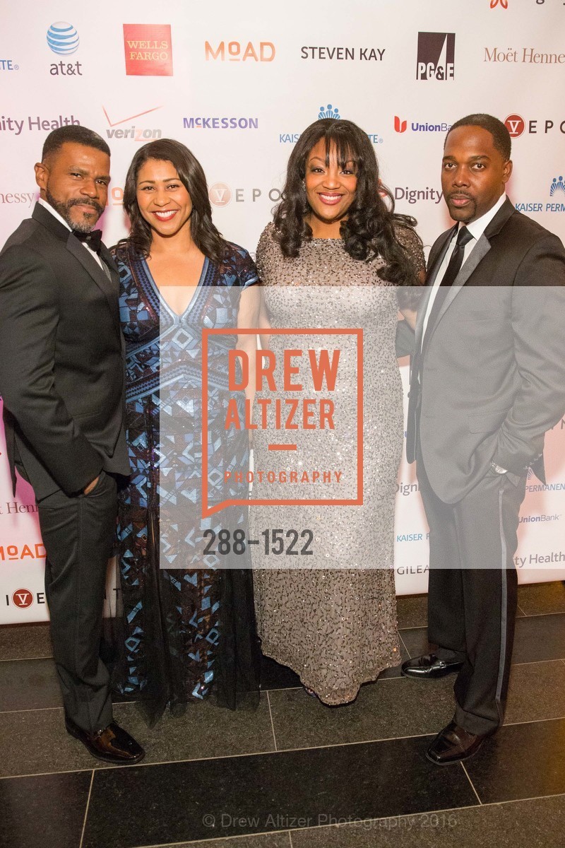 Sean Newton, London Breed, Amber Logan, Dan Logan, 2016 MoAD GALA, SF MOMA. 151 Third Street, October 22nd, 2016, Photo #288-1522 Sean Newton, London Breed, Amber Logan, Dan Logan, Photo #288-1522