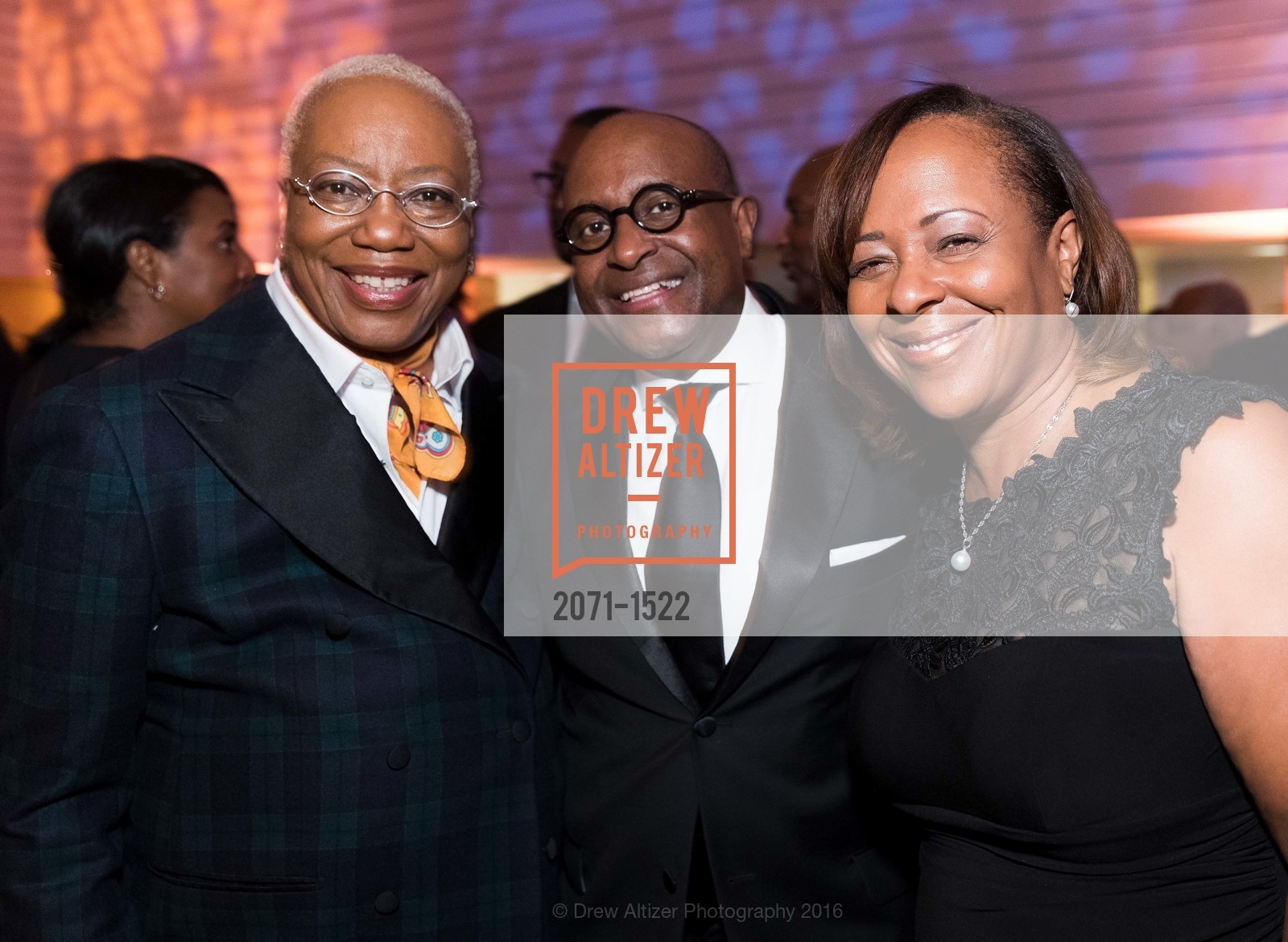 Linda Harrison, Michael Washington, Stasia Washington, 2016 MoAD GALA, SF MOMA. 151 Third Street, October 22nd, 2016, Photo #2071-1522 Linda Harrison, Michael Washington, Stasia Washington, Photo #2071-1522