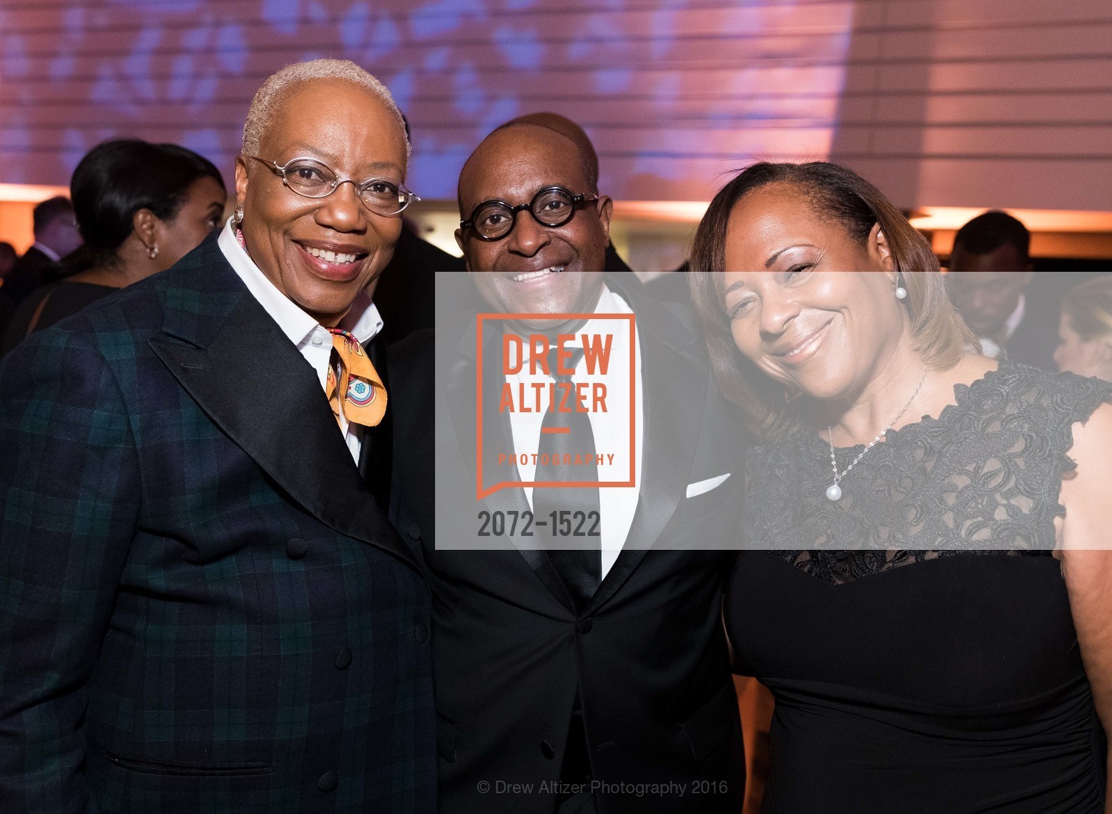 Linda Harrison, Michael Washington, Stasia Washington, 2016 MoAD GALA, SF MOMA. 151 Third Street, October 22nd, 2016, Photo #2072-1522 Linda Harrison, Michael Washington, Stasia Washington, Photo #2072-1522