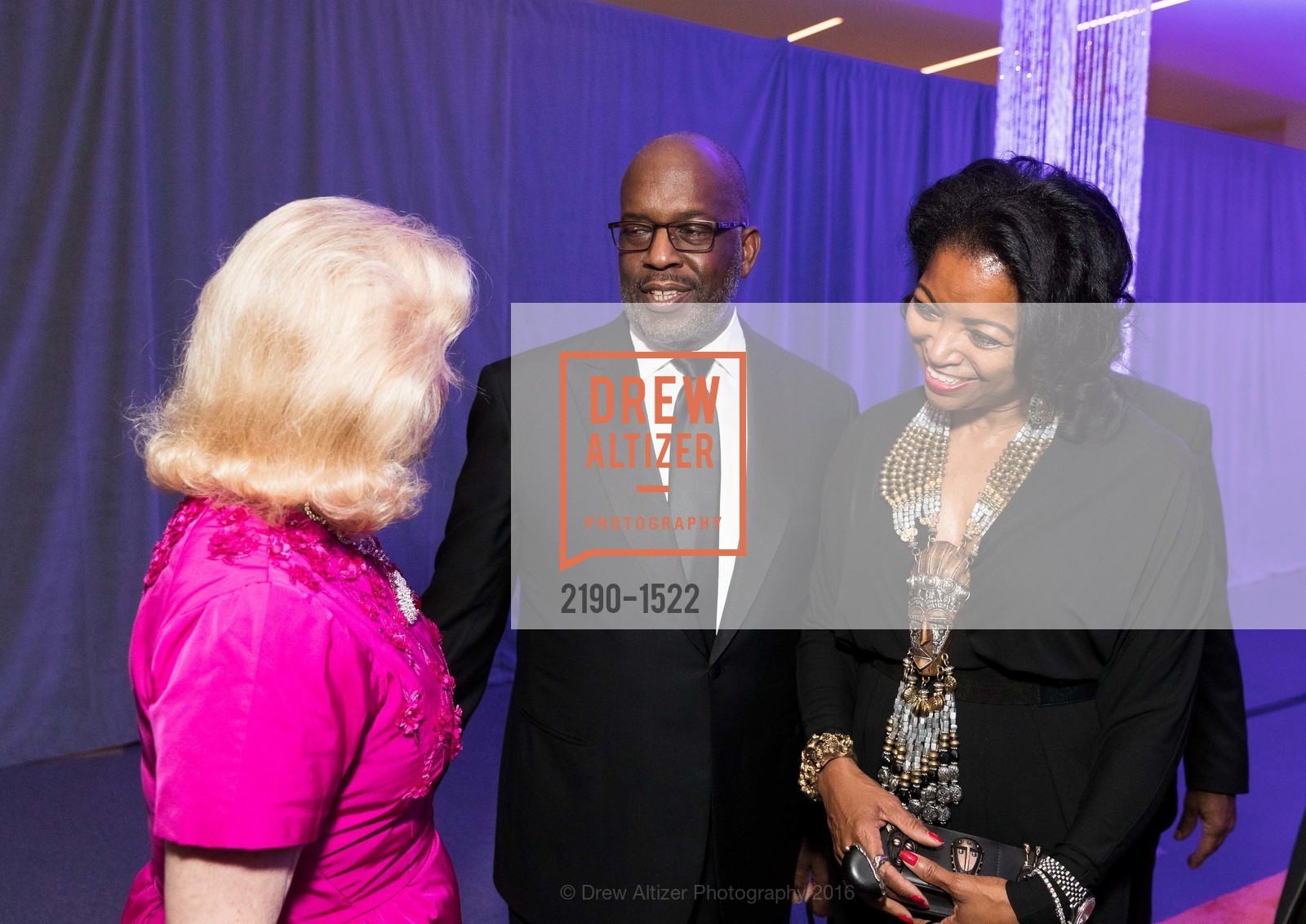 Dede Wilsey, Bernard Tyson, Denise Bradley Tyson, 2016 MoAD GALA, Multiple, November 11th, 2019, Photo #2190-1522 Dede Wilsey, Bernard Tyson, Denise Bradley Tyson, Photo #2190-1522