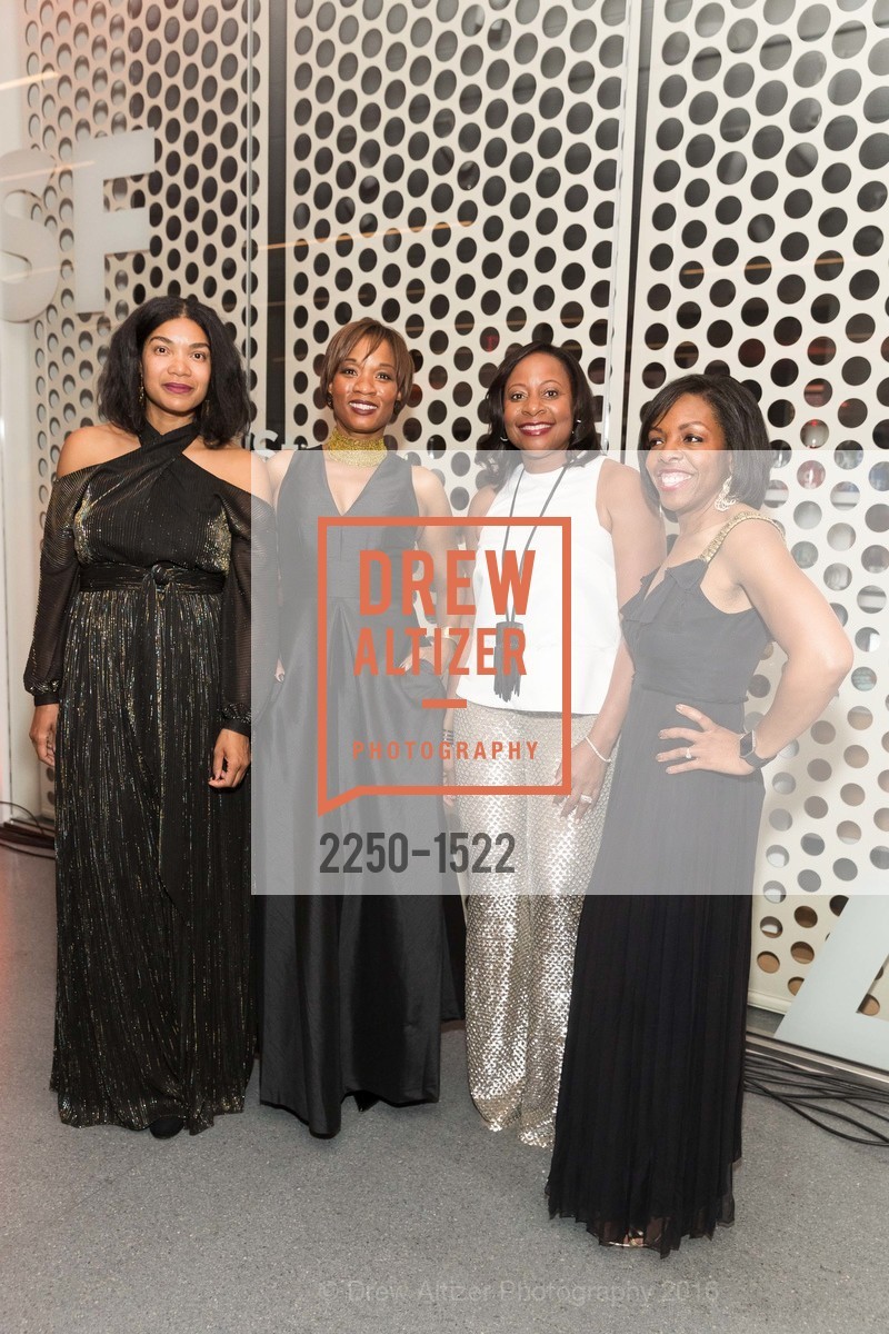 Sherri McMullen, Millicent Cox Edwards, Robin Washington, Lillian Samuel, 2016 MoAD GALA, SF MOMA. 151 Third Street, October 22nd, 2016, Photo #2250-1522 Sherri McMullen, Millicent Cox Edwards, Robin Washington, Lillian Samuel, Photo #2250-1522
