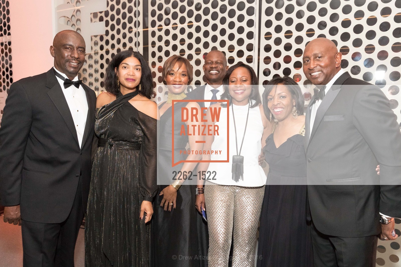 Keith Duncan, Sherri McMullen, Millicent Cox Edwards, Carl Washington, Robin Washington, Lillian Samuel, Mark Page, 2016 MoAD GALA, SF MOMA. 151 Third Street, October 22nd, 2016, Photo #2262-1522 Keith Duncan, Sherri McMullen, Millicent Cox Edwards, Carl Washington, Robin Washington, Lillian Samuel, Mark Page, Photo #2262-1522