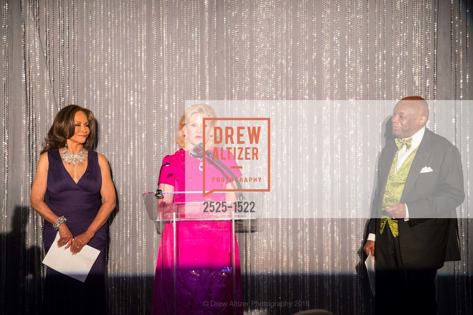 Freda Payne, Dede Wilsey, Willie Brown, 2016 MoAD GALA, SF MOMA. 151 Third Street, October 22nd, 2016, Photo #2525-1522 Freda Payne, Dede Wilsey, Willie Brown, Photo #2525-1522
