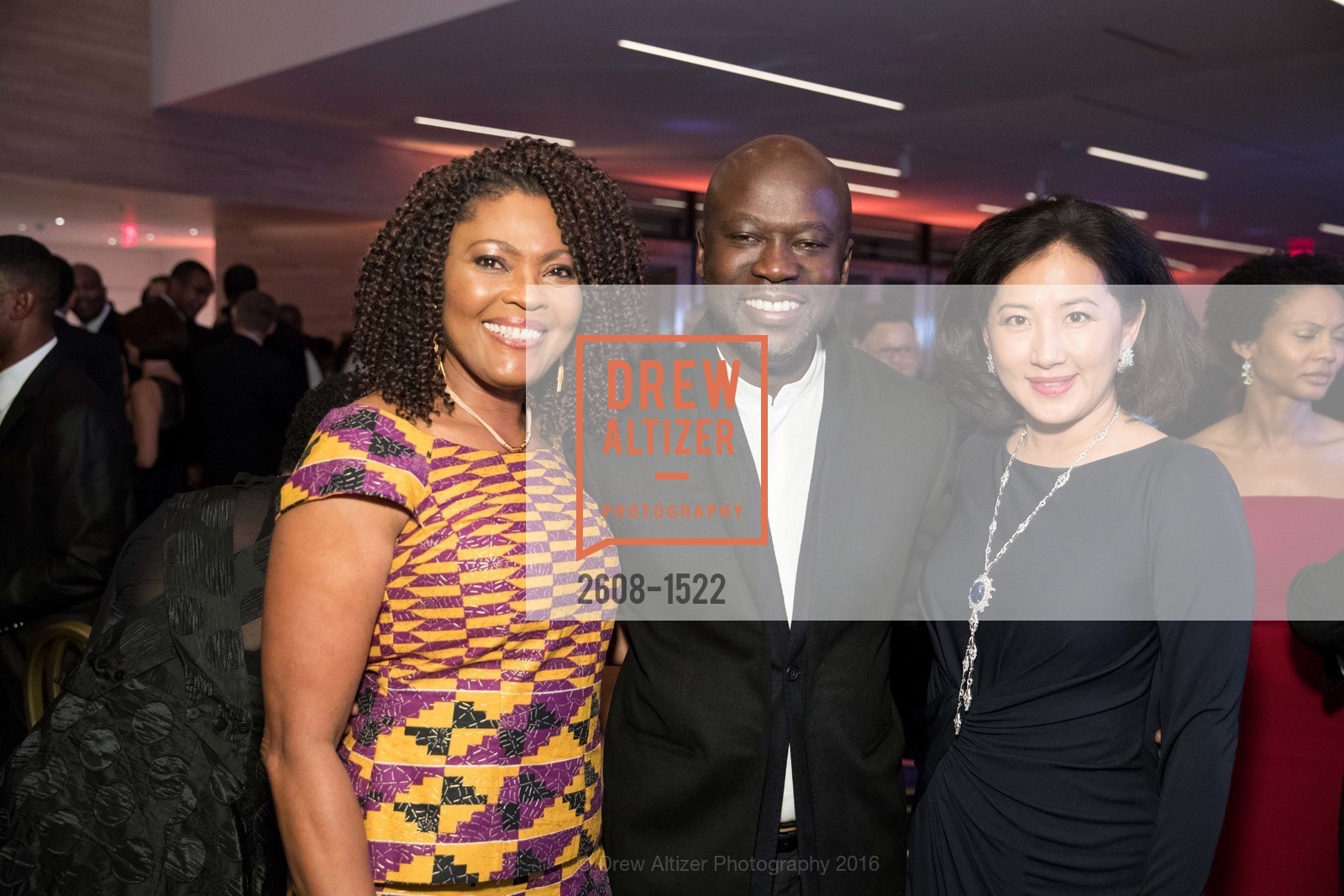 Gladys Moore, David Adjaye, Goretti Lui, 2016 MoAD GALA, SF MOMA. 151 Third Street, October 22nd, 2016, Photo #2608-1522 Gladys Moore, David Adjaye, Goretti Lui, Photo #2608-1522
