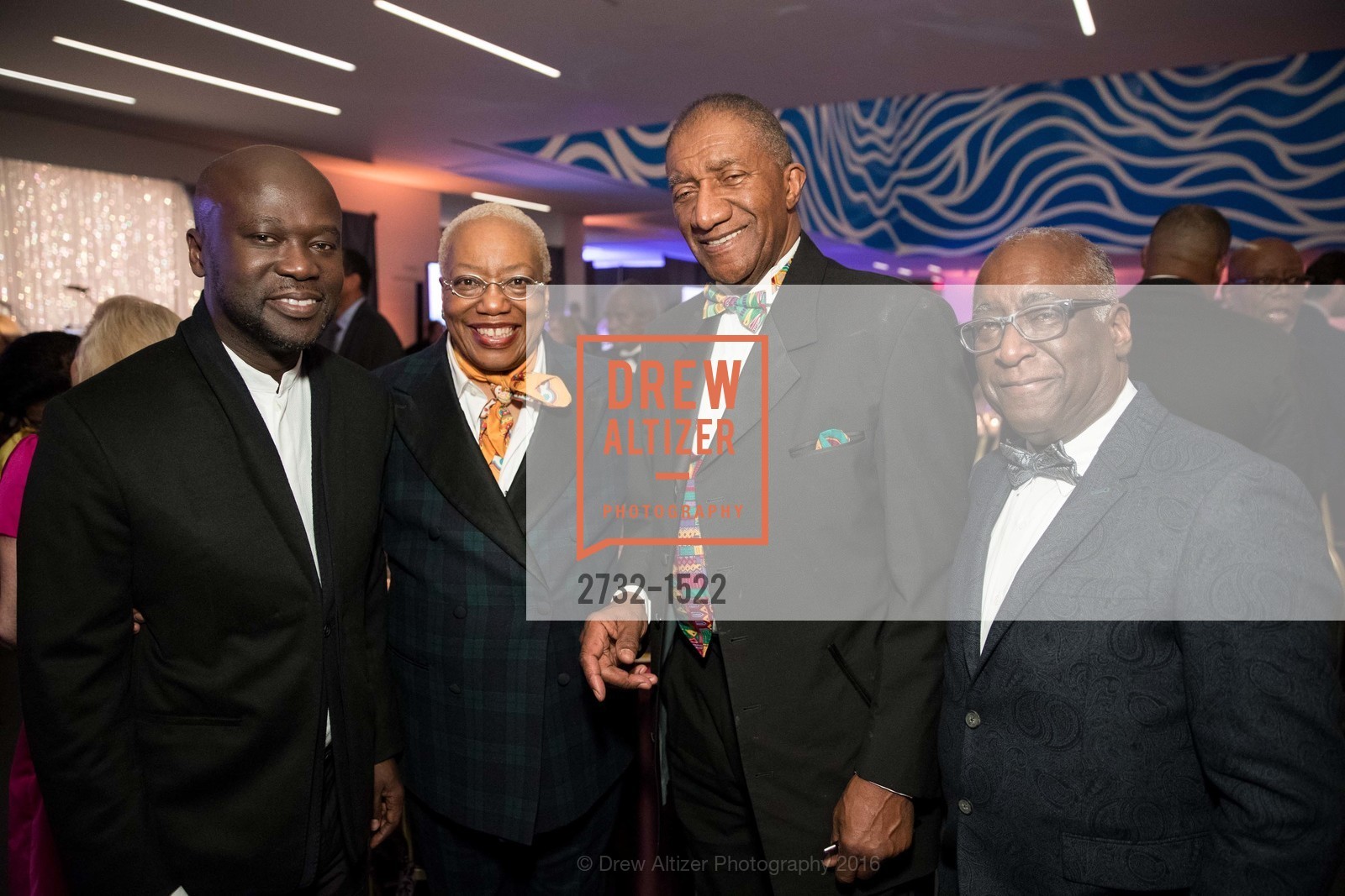 David Adjaye, Linda Harrison, Michael Warr, 2016 MoAD GALA, SF MOMA. 151 Third Street, October 22nd, 2016, Photo #2732-1522 David Adjaye, Linda Harrison, Michael Warr, Photo #2732-1522