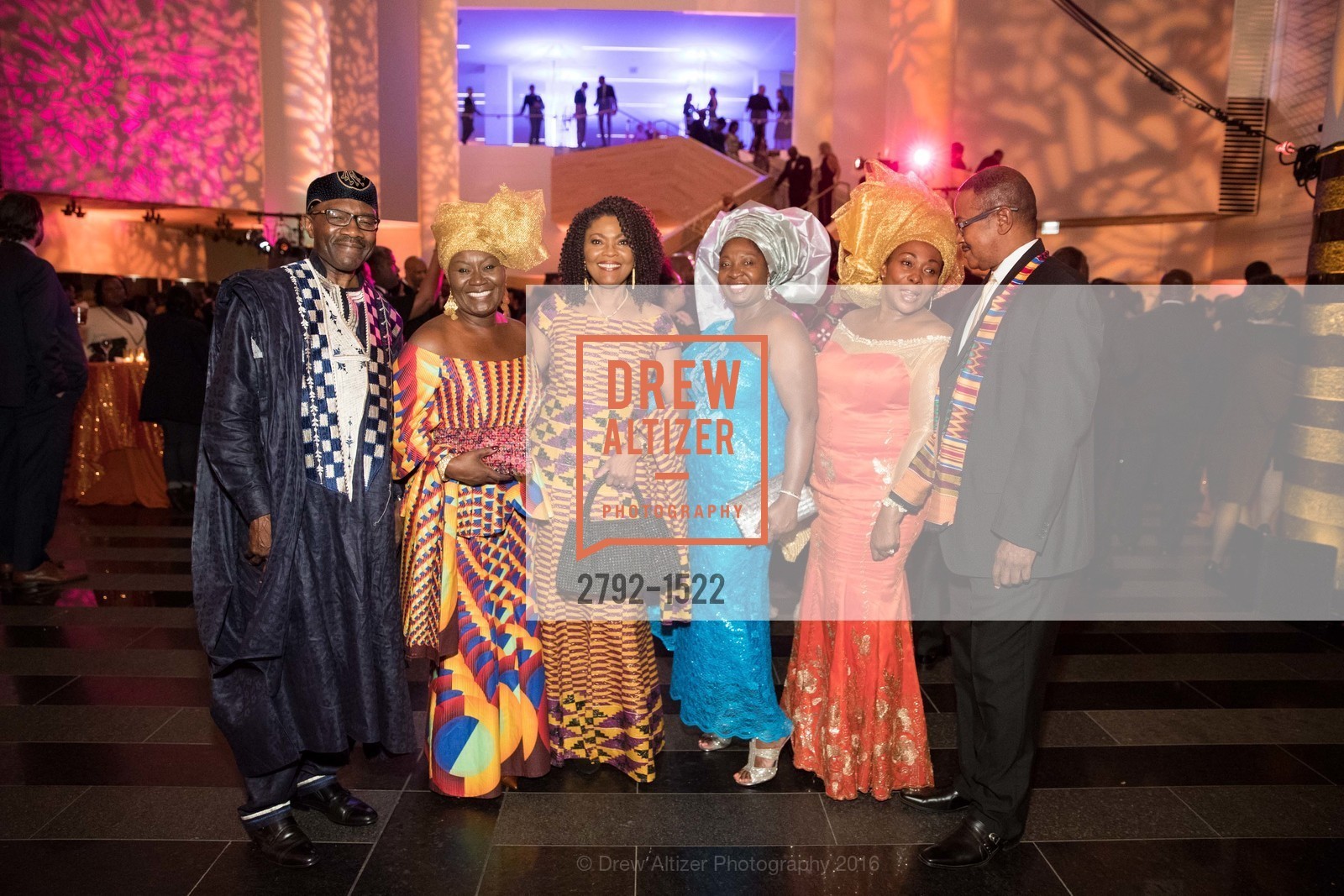 Kwaku Ohemeng, Mabel Ohemeng, Gladys Moore, Catherine Budu, Vivian Rahwanji, Ray Rahwanji, 2016 MoAD GALA, SF MOMA. 151 Third Street, October 22nd, 2016, Photo #2792-1522 Kwaku Ohemeng, Mabel Ohemeng, Gladys Moore, Catherine Budu, Vivian Rahwanji, Ray Rahwanji, Photo #2792-1522
