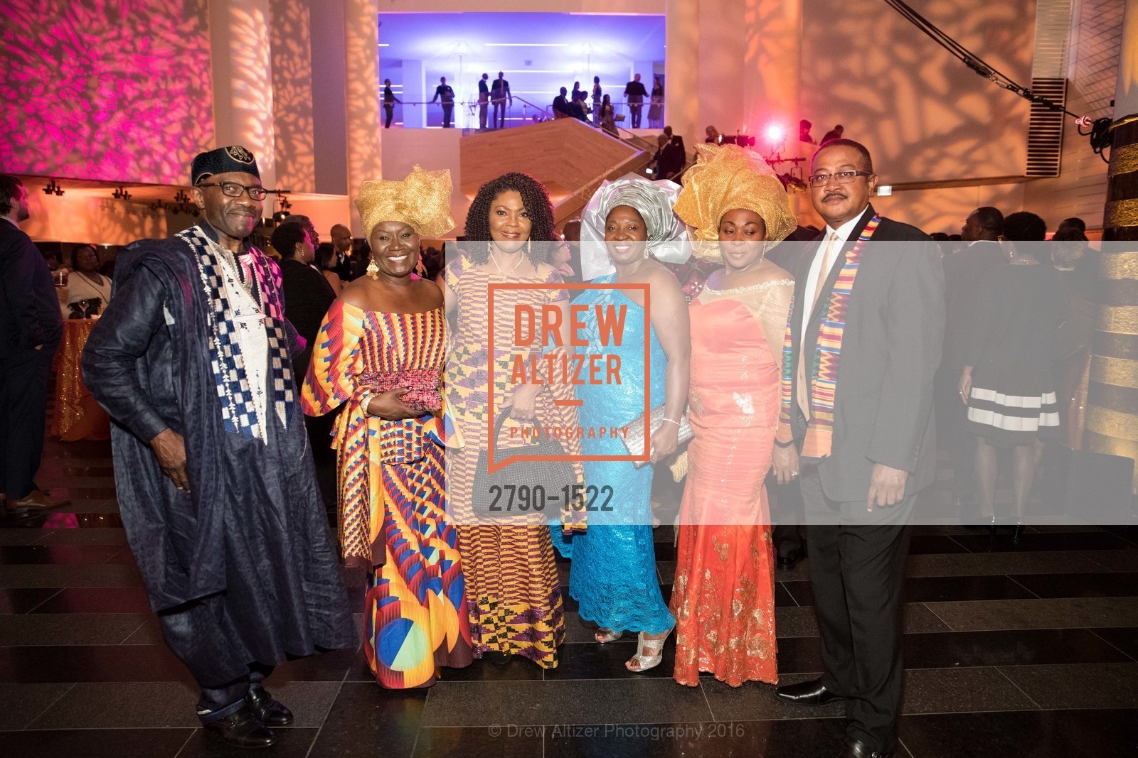 Kwaku Ohemeng, Mabel Ohemeng, Gladys Moore, Catherine Budu, Vivian Rahwanji, Ray Rahwanji, 2016 MoAD GALA, SF MOMA. 151 Third Street, October 22nd, 2016, Photo #2790-1522 Kwaku Ohemeng, Mabel Ohemeng, Gladys Moore, Catherine Budu, Vivian Rahwanji, Ray Rahwanji, Photo #2790-1522
