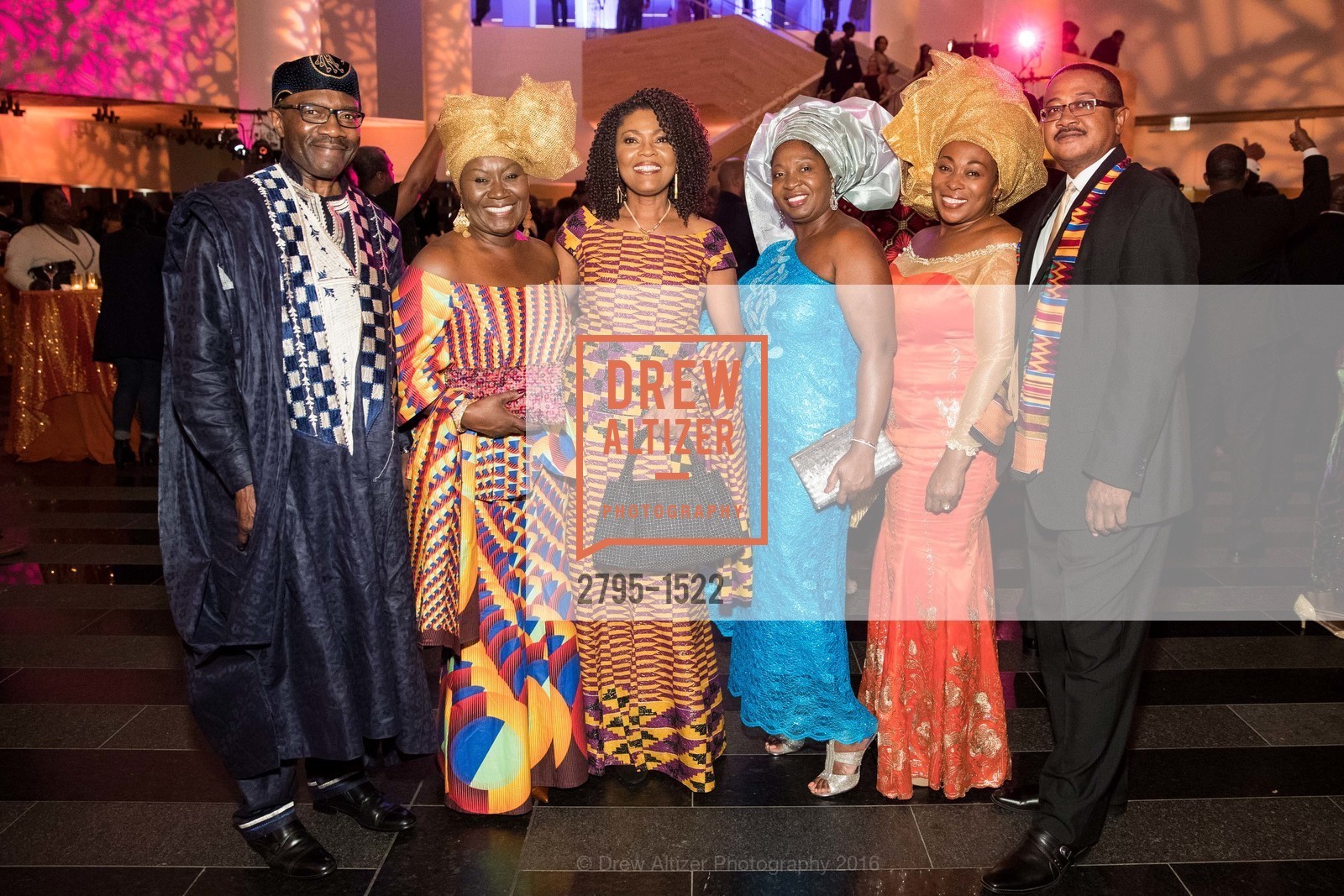 Kwaku Ohemeng, Mabel Ohemeng, Gladys Moore, Catherine Budu, Vivian Rahwanji, Ray Rahwanji, 2016 MoAD GALA, SF MOMA. 151 Third Street, October 22nd, 2016, Photo #2795-1522 Kwaku Ohemeng, Mabel Ohemeng, Gladys Moore, Catherine Budu, Vivian Rahwanji, Ray Rahwanji, Photo #2795-1522