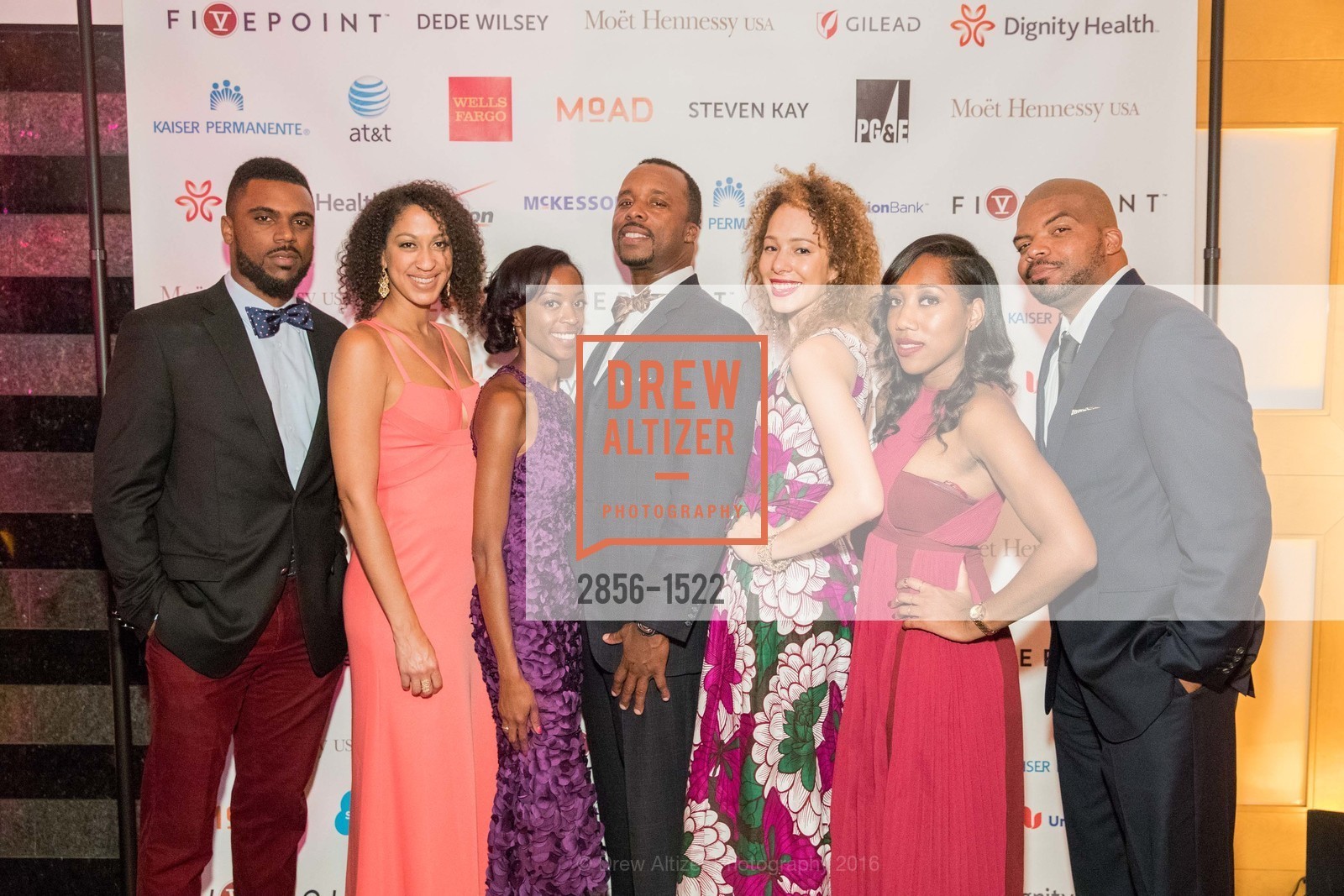 Brandon Smart, Brie Tabios, Nicki Lasley, David Dickerson, Alexandra Siegel, Vatora Gadwin, Reggie Simmons, 2016 MoAD GALA, SF MOMA. 151 Third Street, October 22nd, 2016, Photo #2856-1522 Brandon Smart, Brie Tabios, Nicki Lasley, David Dickerson, Alexandra Siegel, Vatora Gadwin, Reggie Simmons, Photo #2856-1522