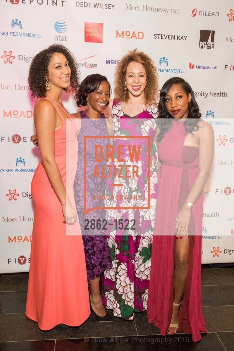 Brie Tabios, Nicki Lasley, Alexandra Siegel, Vatora Gadwin, 2016 MoAD GALA, SF MOMA. 151 Third Street, October 22nd, 2016, Photo #2862-1522 Brie Tabios, Nicki Lasley, Alexandra Siegel, Vatora Gadwin, Photo #2862-1522