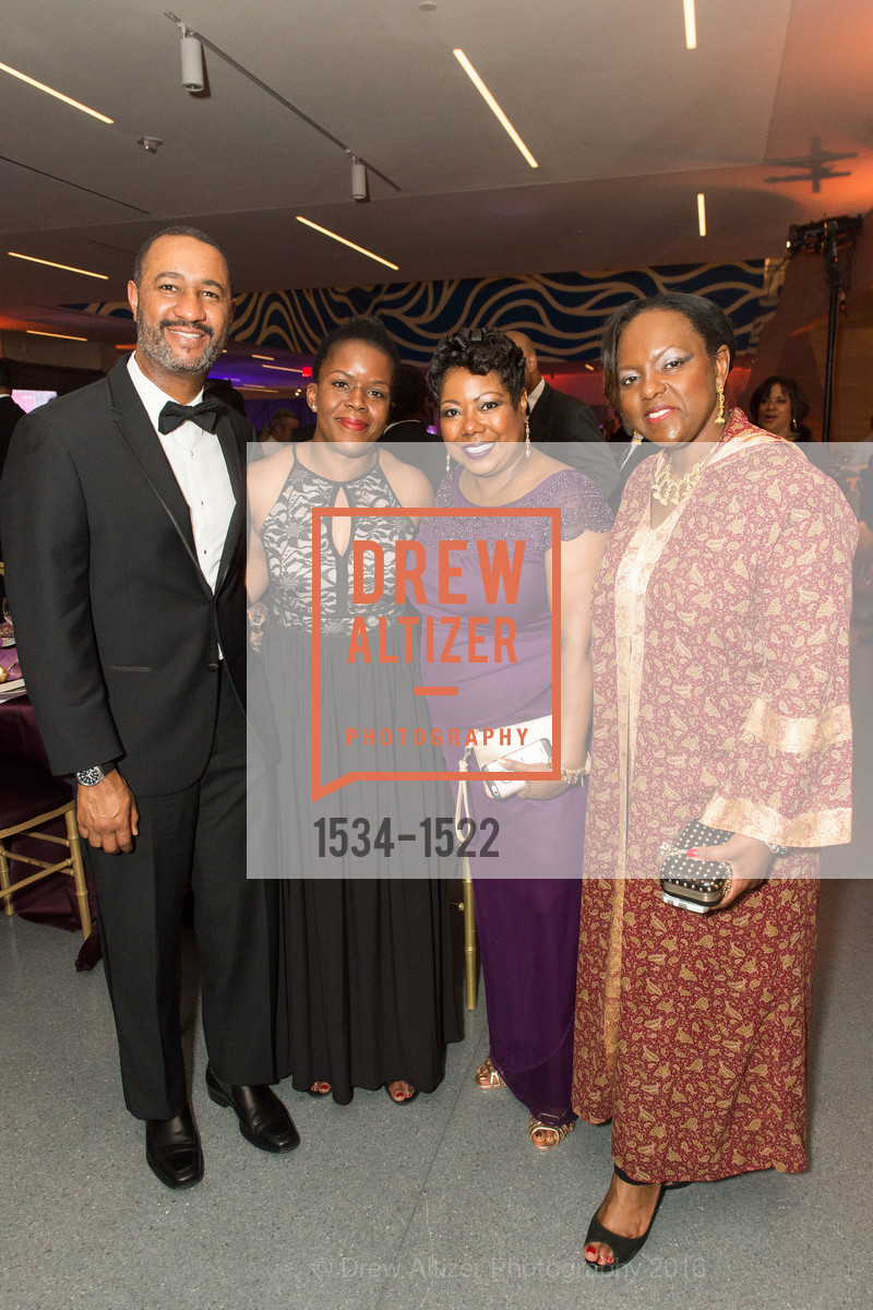 Marcel Weekes, Kathy Weekes, Sydney Hunter, Priscilla Thompson, 2016 MoAD GALA, SF MOMA. 151 Third Street, October 22nd, 2016, Photo #1534-1522 Marcel Weekes, Kathy Weekes, Sydney Hunter, Priscilla Thompson, Photo #1534-1522