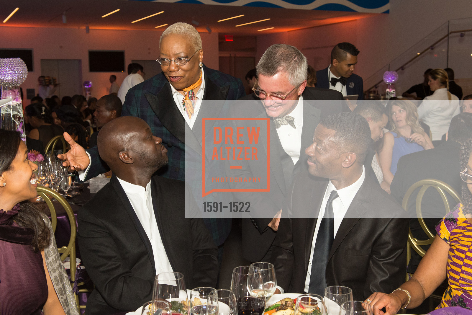 David Adjaye, Linda Harrison, Kofi Bonner, 2016 MoAD GALA, SF MOMA. 151 Third Street, October 22nd, 2016, Photo #1591-1522 David Adjaye, Linda Harrison, Kofi Bonner, Photo #1591-1522