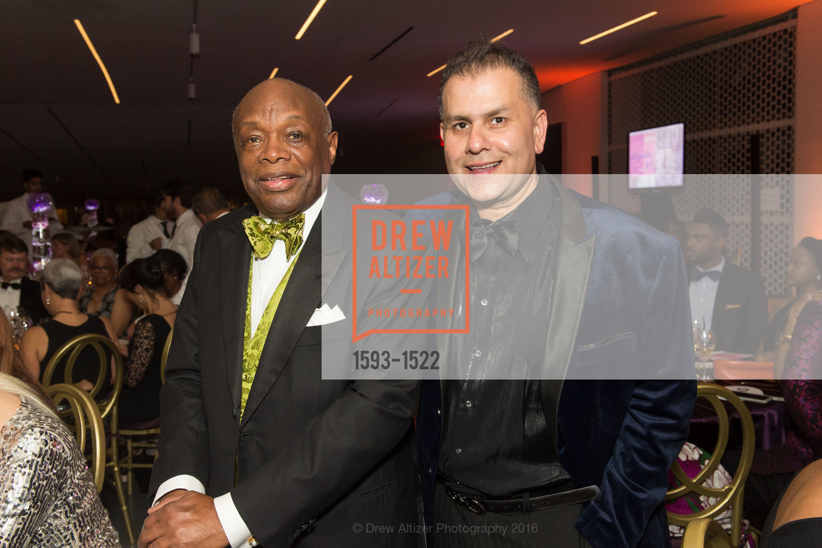 Willie Brown, Rick Ali, 2016 MoAD GALA, SF MOMA. 151 Third Street, October 22nd, 2016, Photo #1593-1522 Willie Brown, Rick Ali, Photo #1593-1522