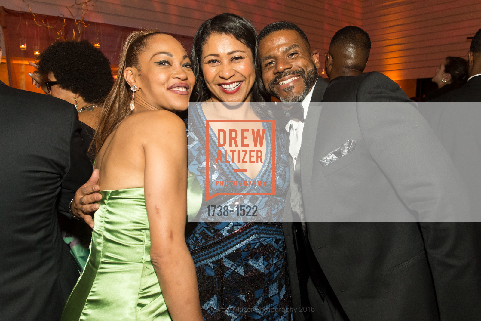 Amanda Wright, London Breed, Sean Newton, 2016 MoAD GALA, SF MOMA. 151 Third Street, October 22nd, 2016, Photo #1738-1522 Amanda Wright, London Breed, Sean Newton, Photo #1738-1522