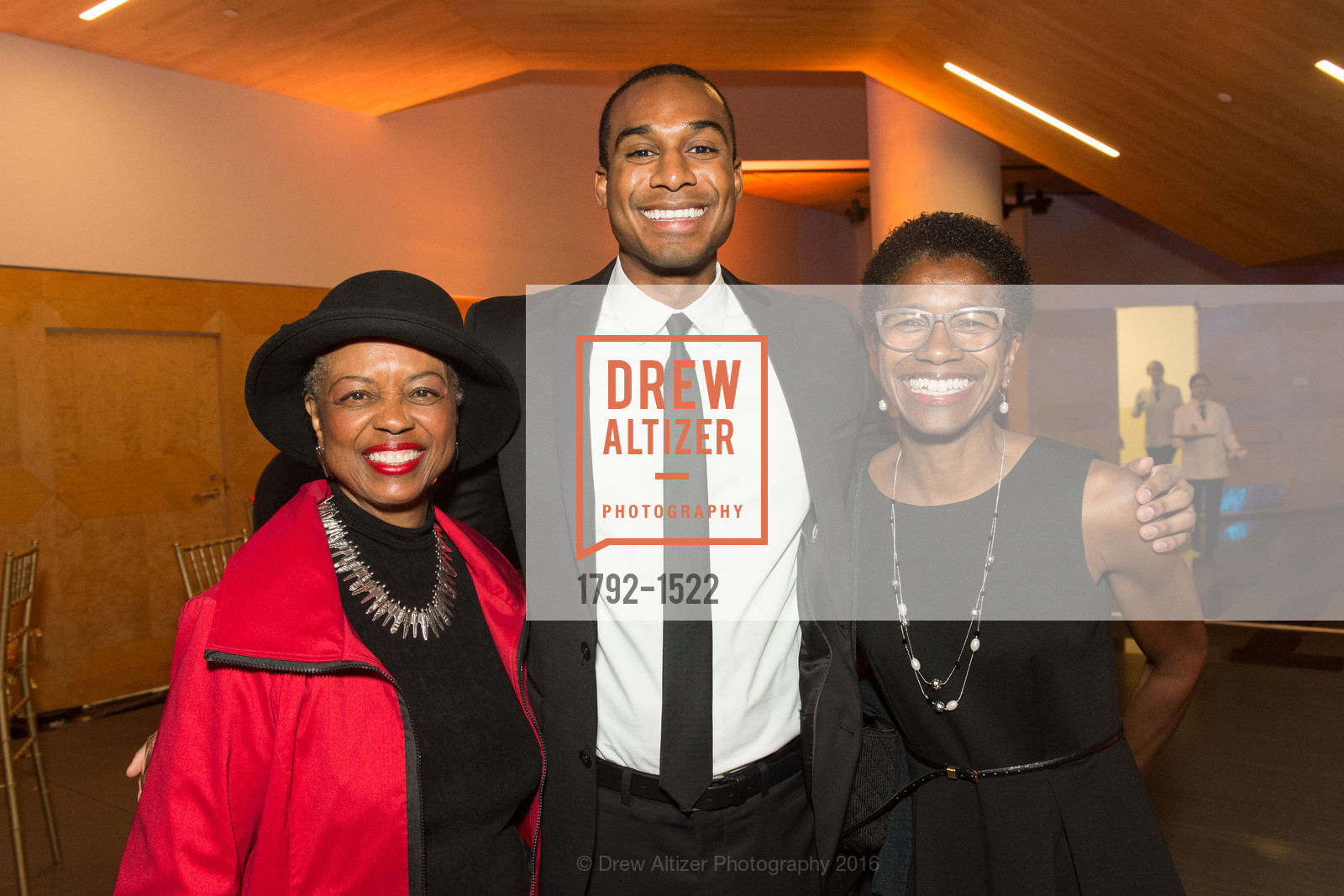 Veronica Hunnicutt, Benjamin Clyde, Gail Hunter, 2016 MoAD GALA, SF MOMA. 151 Third Street, October 22nd, 2016, Photo #1792-1522 Veronica Hunnicutt, Benjamin Clyde, Gail Hunter, Photo #1792-1522