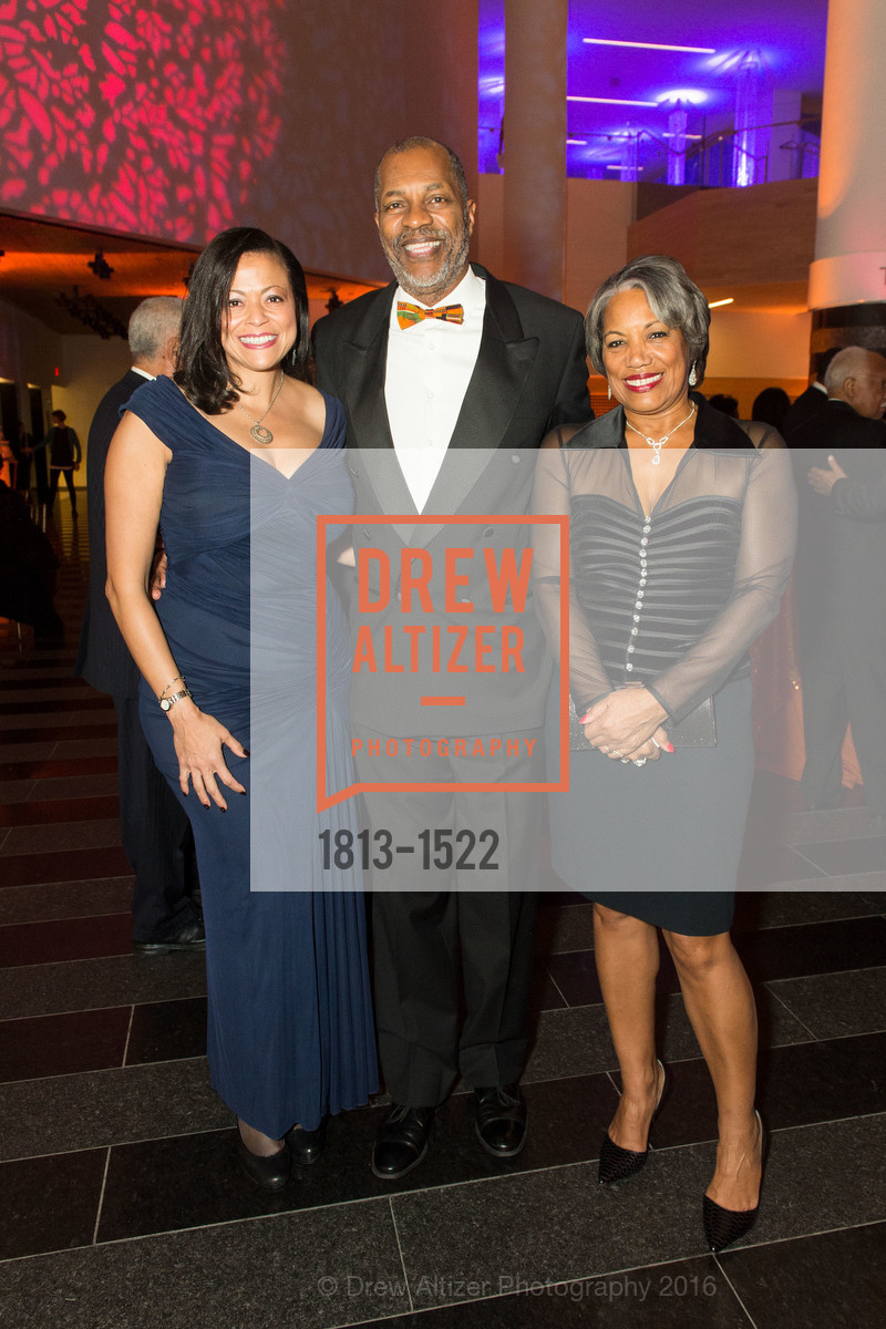 Nicole Taylor, James Head, Bonita Regan, 2016 MoAD GALA, SF MOMA. 151 Third Street, October 22nd, 2016, Photo #1813-1522 Nicole Taylor, James Head, Bonita Regan, Photo #1813-1522