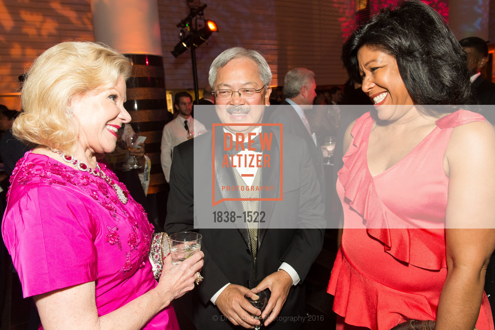 Dede Wilsey, Ed Lee, Kim Brandon, 2016 MoAD GALA, SF MOMA. 151 Third Street, December 12th, 2017, Photo #1838-1522 Dede Wilsey, Ed Lee, Kim Brandon, Photo #1838-1522