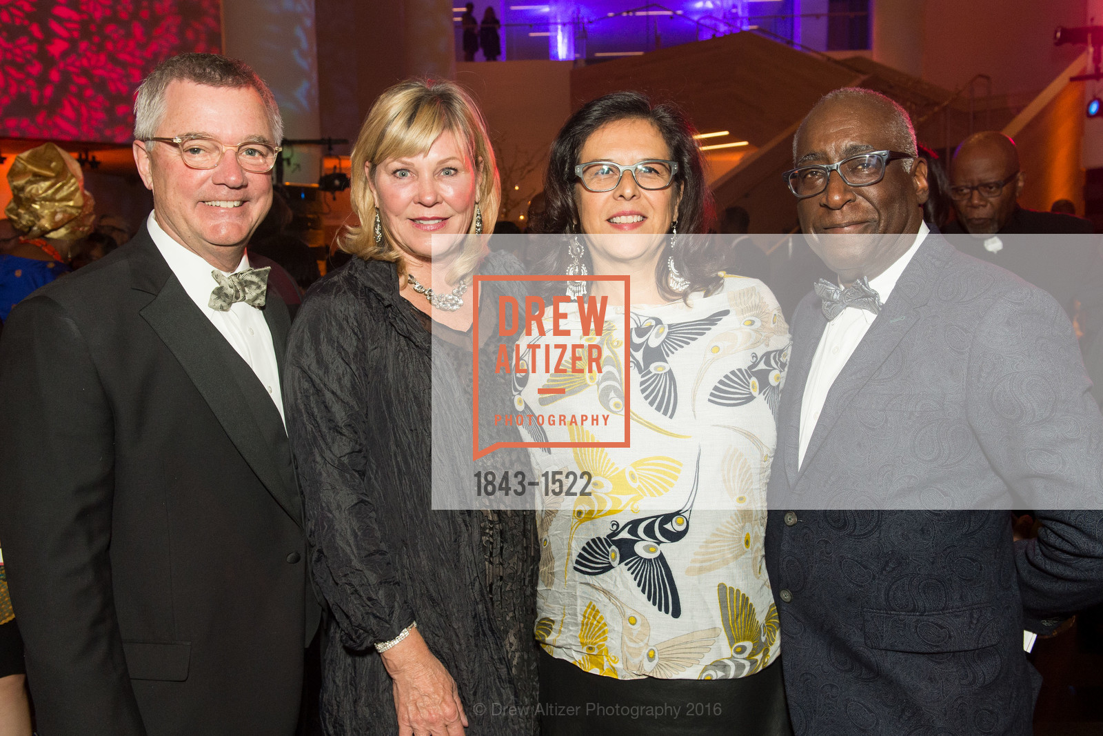 Wade Rose, Madeleine Rose, Pat Zamora, Michael Warr, 2016 MoAD GALA, SF MOMA. 151 Third Street, October 22nd, 2016, Photo #1843-1522 Wade Rose, Madeleine Rose, Pat Zamora, Michael Warr, Photo #1843-1522
