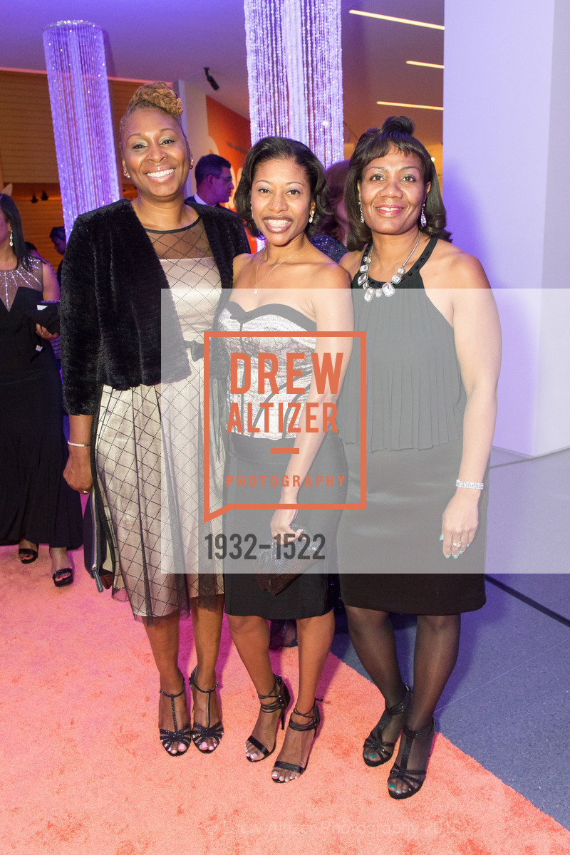 Karen Hill, Theresa, Rhonda Ware, 2016 MoAD GALA, SF MOMA. 151 Third Street, October 22nd, 2016, Photo #1932-1522 Karen Hill, Theresa, Rhonda Ware, Photo #1932-1522