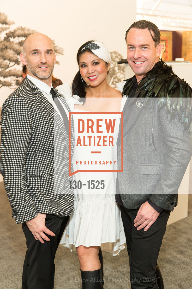 Ian Stallings, Regina Franco, Jarrod Baumann, The San Francisco Fall Art & Antiques Show 2016, Fort Mason, October 26th, 2016, Photo #130-1525 Ian Stallings, Regina Franco, Jarrod Baumann, Photo #130-1525