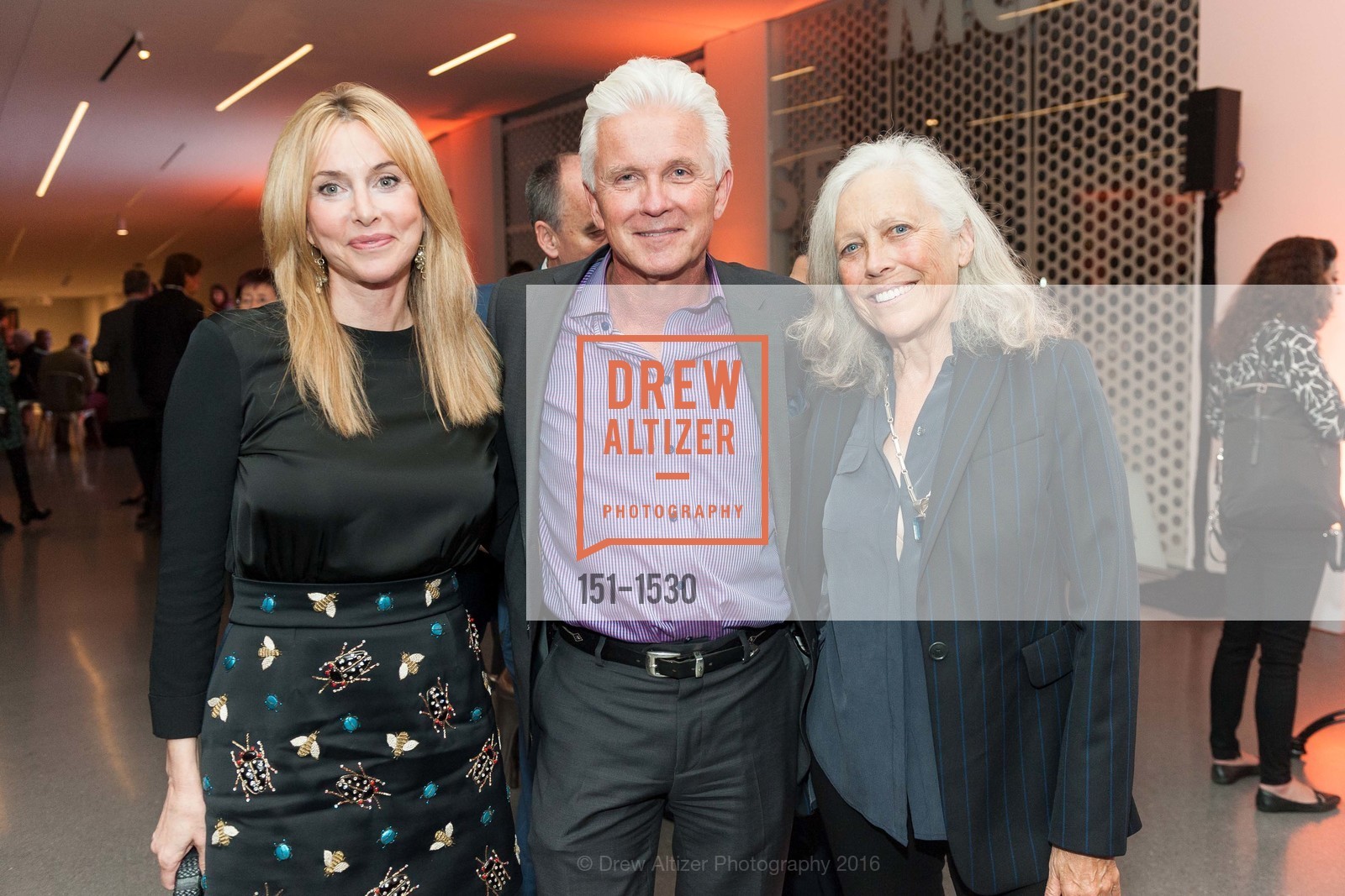 Rhonda Isherwood, Kes Narbutas, Candice Furman, SFMOMA Curators’ Circle/Director’s Circle Reception for Bruce Conner: It’s All True, SFMOMA. 2525 Van Ness St, October 26th, 2016, Photo #151-1530 Rhonda Isherwood, Kes Narbutas, Candice Furman, Photo #151-1530