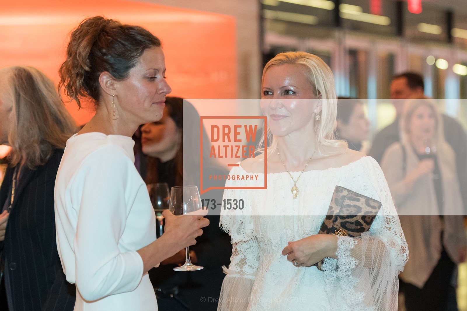 Jeanne Sheahan, Nathalie Delrue-McGuire, SFMOMA Curators’ Circle/Director’s Circle Reception for Bruce Conner: It’s All True, SFMOMA. 2525 Van Ness St, October 26th, 2016, Photo #173-1530 Jeanne Sheahan, Nathalie Delrue-McGuire, Photo #173-1530