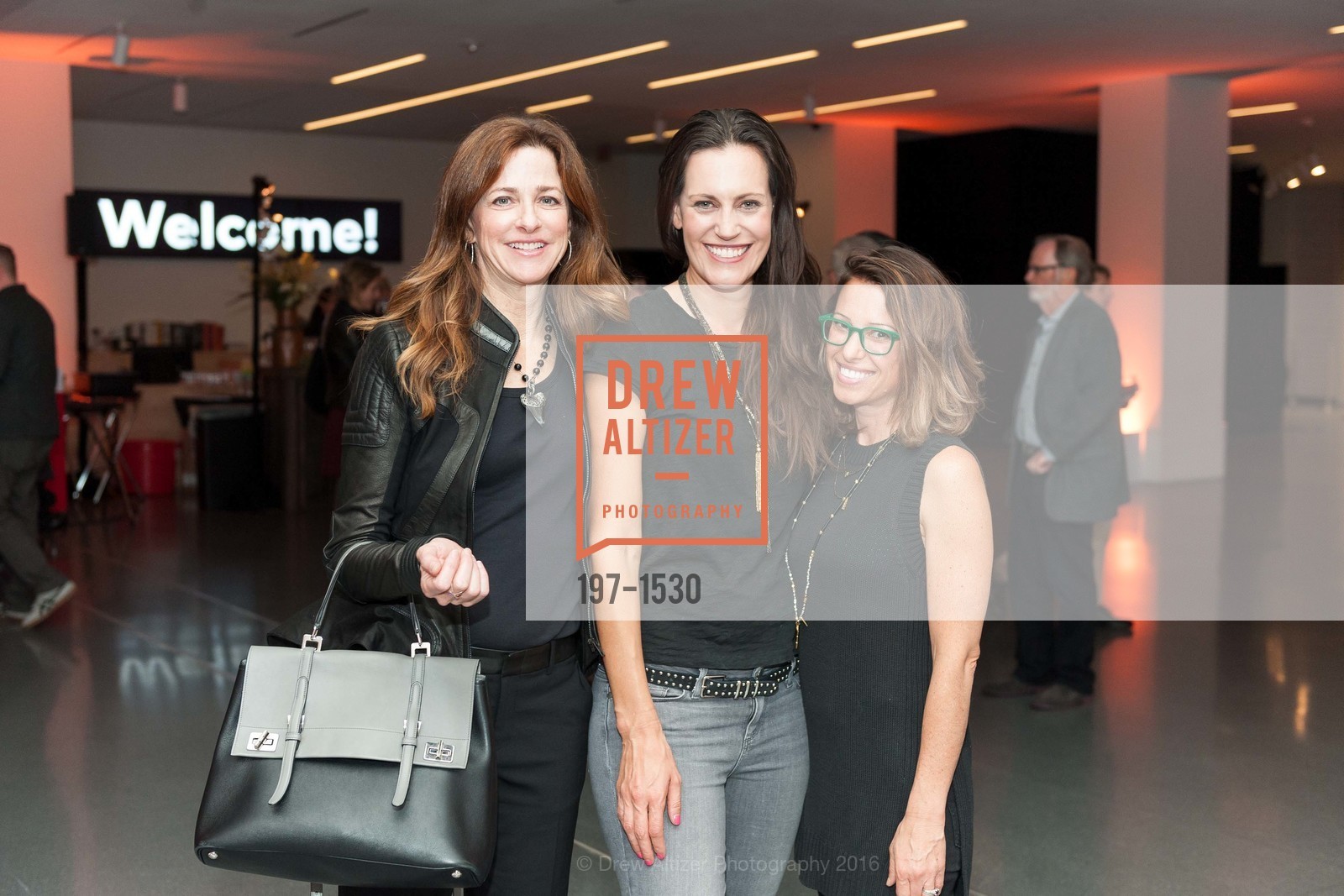 Bobby Sarnoff, Ashley Tudor, Zinzzi Sugerman, SFMOMA Curators’ Circle/Director’s Circle Reception for Bruce Conner: It’s All True, SFMOMA. 2525 Van Ness St, October 26th, 2016, Photo #197-1530 Bobby Sarnoff, Ashley Tudor, Zinzzi Sugerman, Photo #197-1530