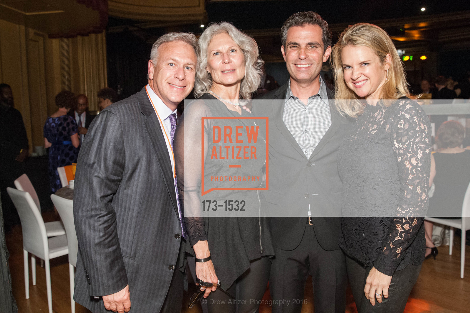 Ben Potter, Marion Guyer, Dan Rose, Allison Rose, REDF Gala 2016, The Warfield. 2525 Van Ness St, October 27th, 2016, Photo #173-1532 Ben Potter, Marion Guyer, Dan Rose, Allison Rose, Photo #173-1532