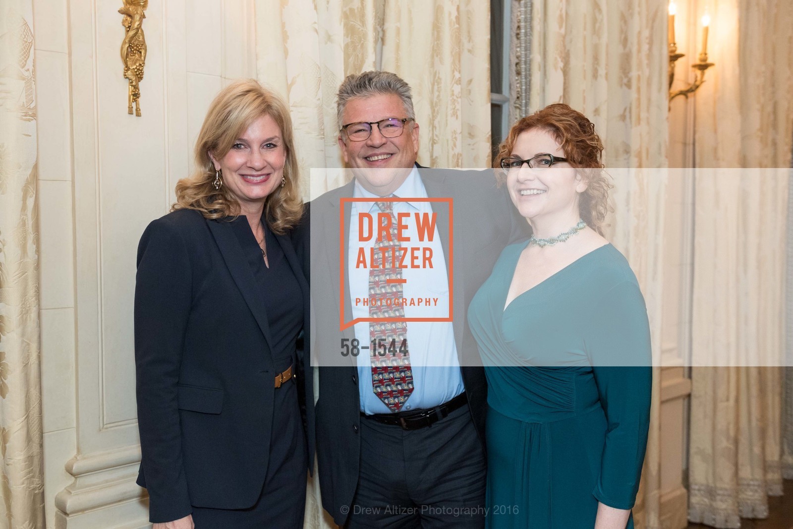 Karen Walker, Wynn Hausser, Lisa Delan, The Getty Family Hosts Festival Napa Valley, Private Residence. 2525 Van Ness St, November 3rd, 2016, Photo #58-1544 Karen Walker, Wynn Hausser, Lisa Delan, Photo #58-1544