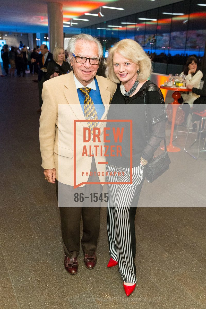 Scotty Morris, Heide Betz, Frank Stella and Danny Lyon Donor Reception at the de Young, de Young. 2525 Van Ness St, November 3rd, 2016, Photo #86-1545 Scotty Morris, Heide Betz, Photo #86-1545