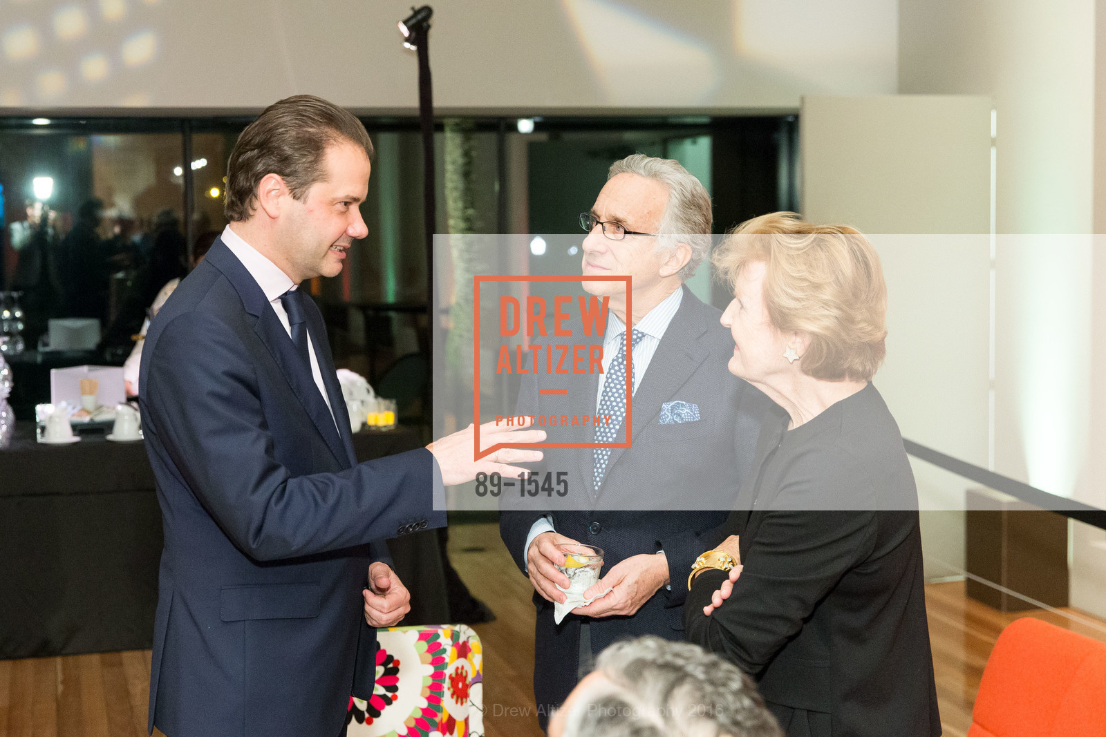 Max Hollein, Barry Baron, Connie Goodyear Baron, Frank Stella and Danny Lyon Donor Reception at the de Young, San Francisco, April 11th, 2018, Photo #89-1545 Max Hollein, Barry Baron, Connie Goodyear Baron, Photo #89-1545