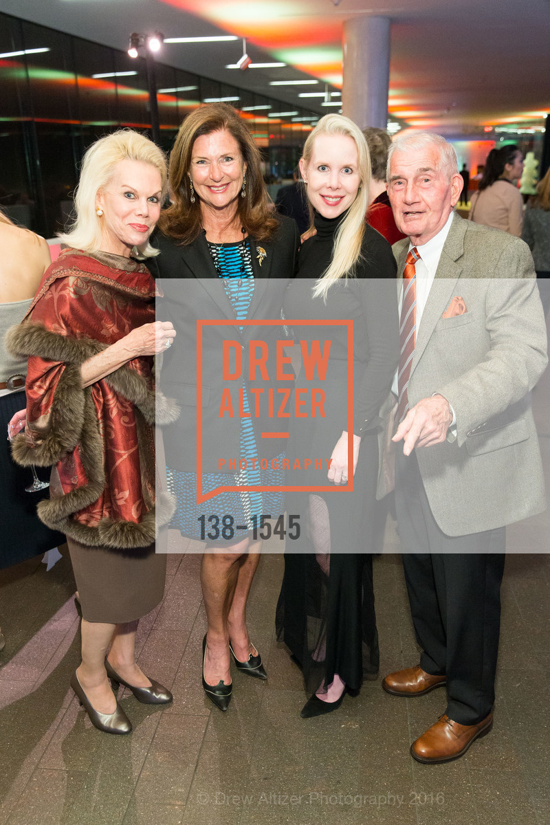 Sandra Farris, Linda Zider, Shannon Cronan, Jack Favera, Frank Stella and Danny Lyon Donor Reception at the de Young, de Young. 2525 Van Ness St, November 3rd, 2016, Photo #138-1545 Sandra Farris, Linda Zider, Shannon Cronan, Jack Favera, Photo #138-1545