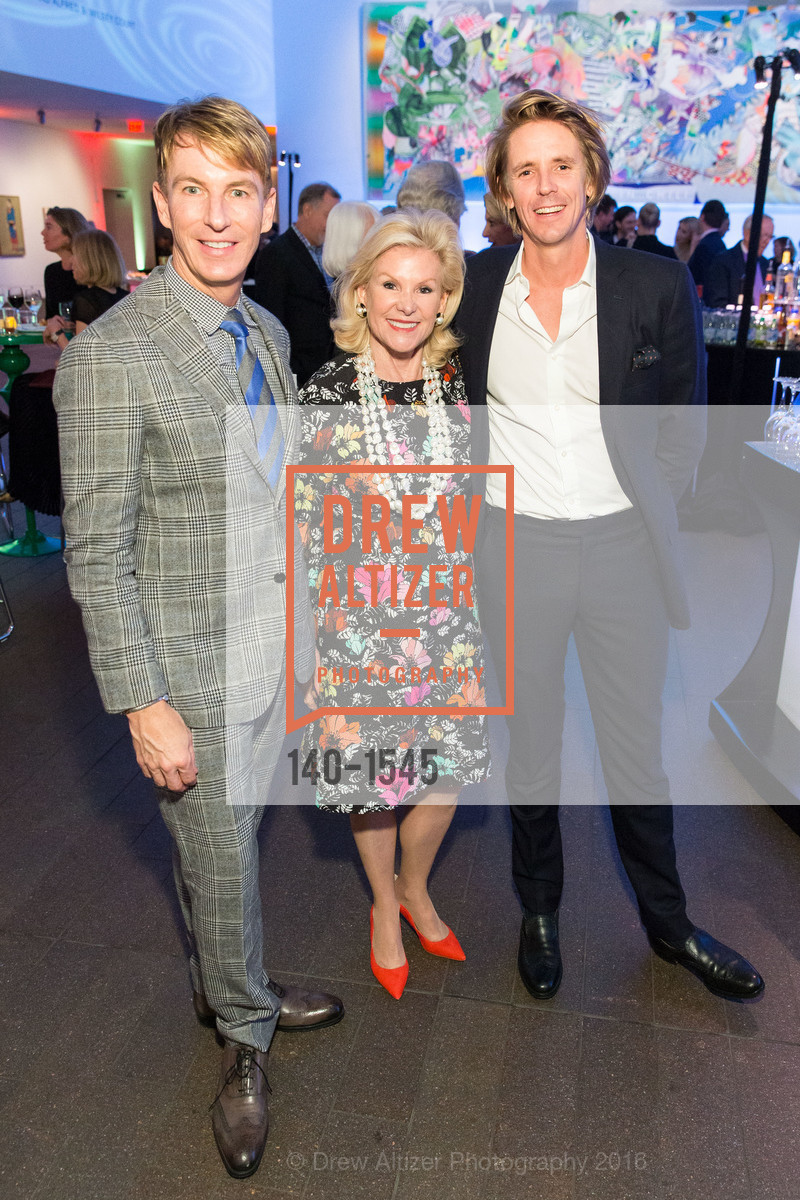 Jack Calhoun, Dede Wilsey, Charlie Spalding, Frank Stella and Danny Lyon Donor Reception at the de Young, de Young. 2525 Van Ness St, November 3rd, 2016, Photo #140-1545 Jack Calhoun, Dede Wilsey, Charlie Spalding, Photo #140-1545