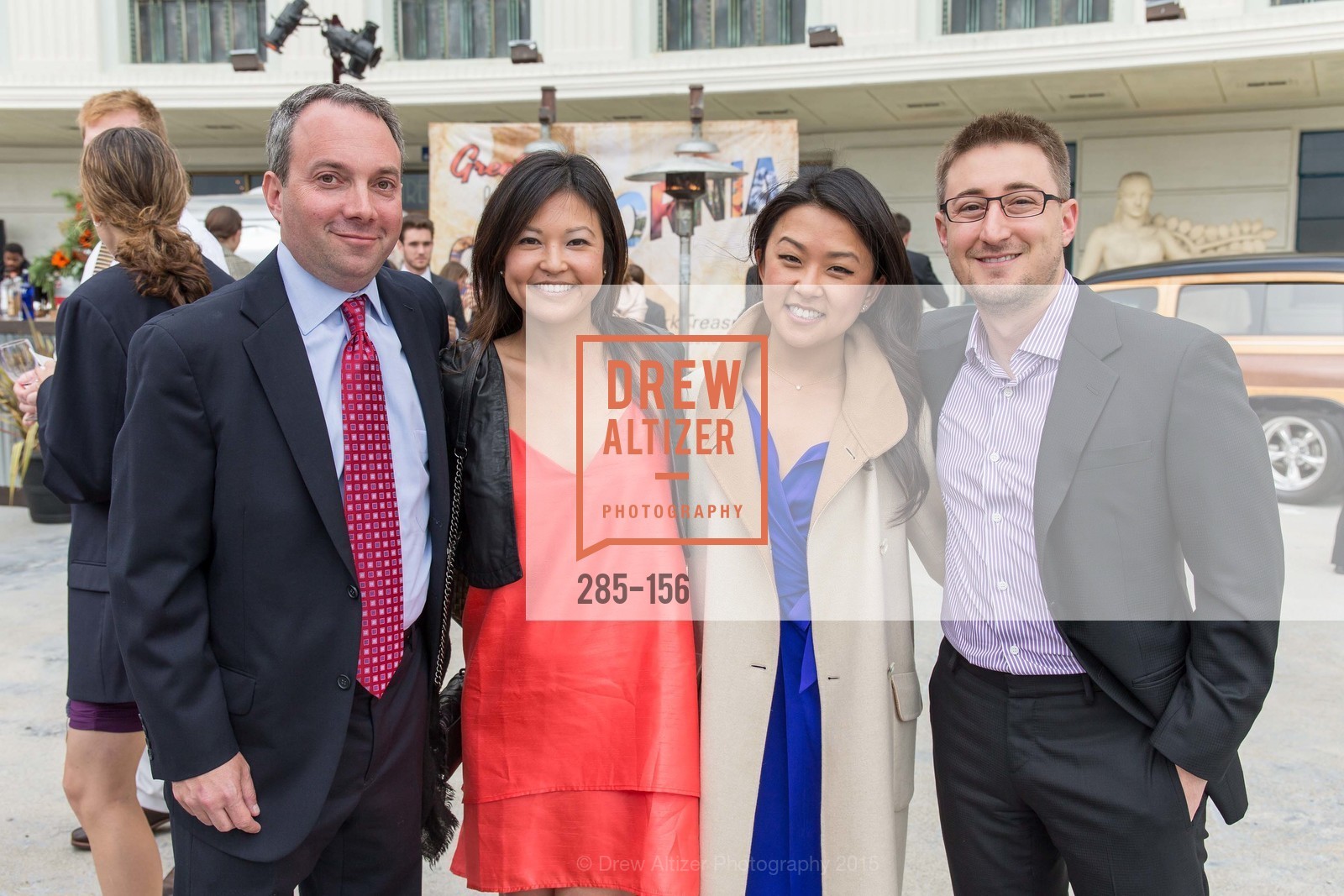 Peter Goldberg, Jamie Kim, Jin-Young Kim, Justin Fishner-Wolfson, Gucci & Vogue Dinner, Treasure Island Building One. 1 Avenue of the Palms, June 5th, 2015, Photo #285-156 Peter Goldberg, Jamie Kim, Jin-Young Kim, Justin Fishner-Wolfson, Photo #285-156