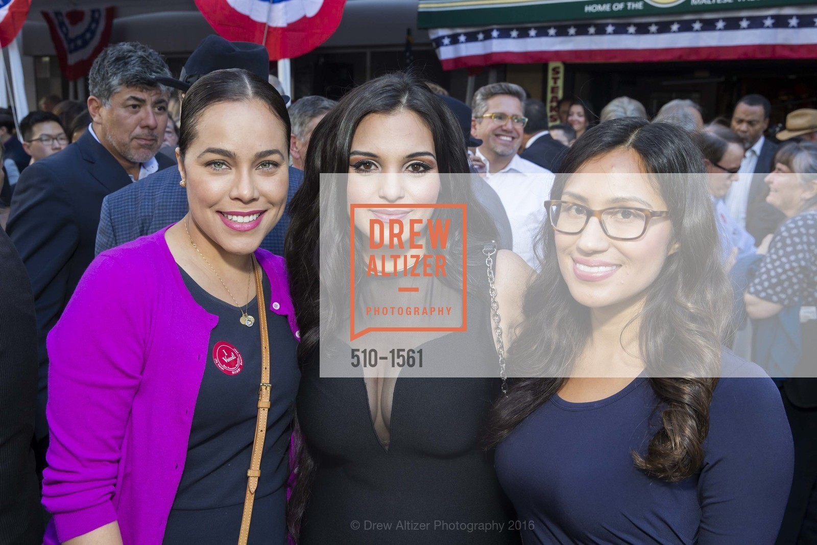 Marissa Rodriguez, Sydna Konstin, Erica Argueta, John's Grill Hosts Willie Brown Luncheon, John's Grill, November 8th, 2016, Photo #510-1561 Marissa Rodriguez, Sydna Konstin, Erica Argueta, Photo #510-1561
