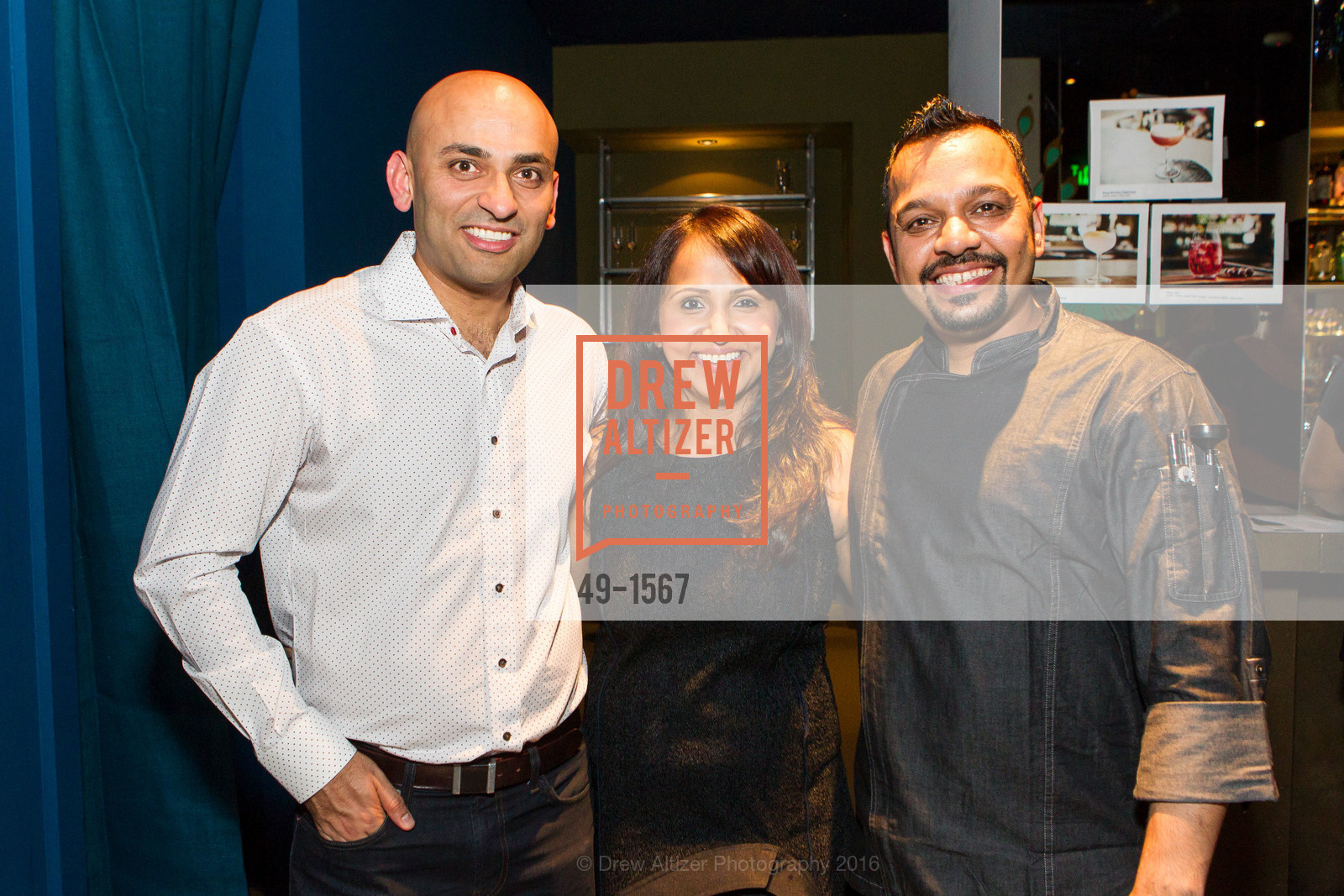 Rakesh Tondon, Hetal Shah, Manish Tyagi, August 1 Five - Menu Highlights, Cocktails, Wine, August 1 Five. 524 Van Ness Avenue, November 9th, 2016, Photo #49-1567 Rakesh Tondon, Hetal Shah, Manish Tyagi, Photo #49-1567