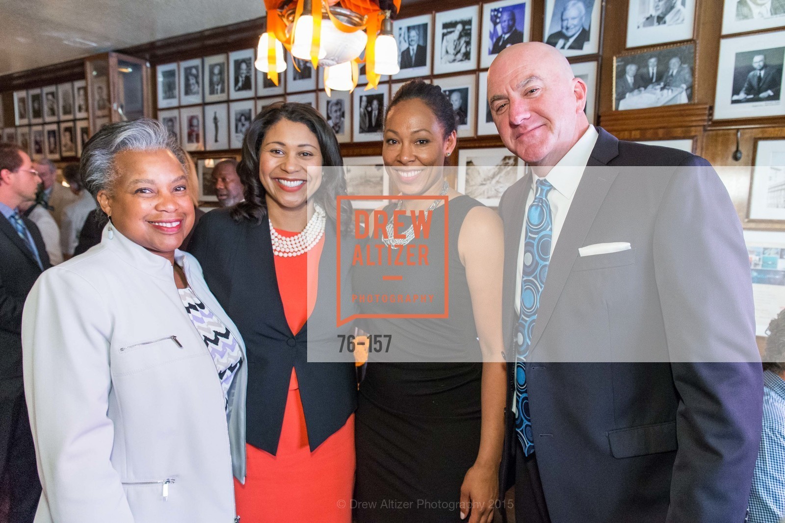 Francee Covington, London Breed, Adrianne Sims, Tom O'Connor, Gucci & Vogue Dinner, John's Grill. 63 Ellis Street, June 7th, 2015, Photo #76-157 Francee Covington, London Breed, Adrianne Sims, Tom O'Connor, Photo #76-157