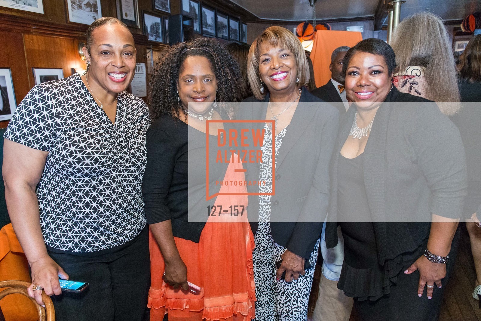 Deanna Roberts, Cheri Dove, Rosie Allen, Sidney Hunter, Gucci & Vogue Dinner, John's Grill. 63 Ellis Street, June 7th, 2015, Photo #127-157 Deanna Roberts, Cheri Dove, Rosie Allen, Sidney Hunter, Photo #127-157