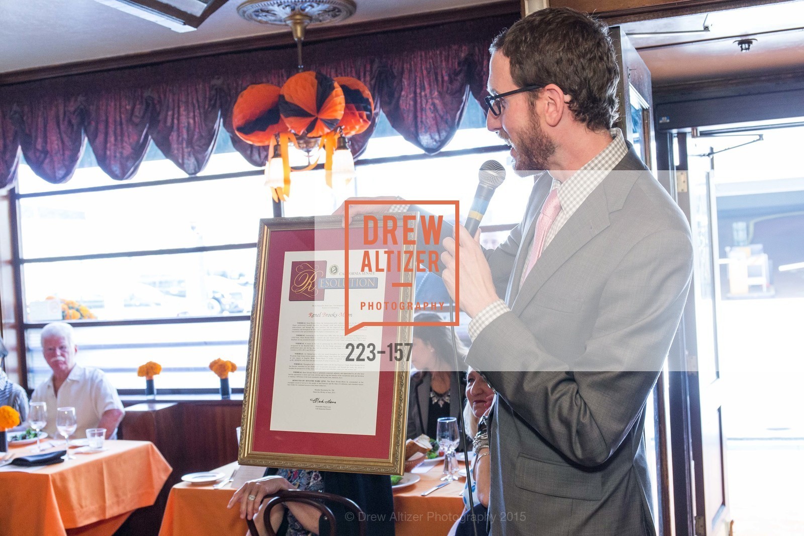 Scott Wiener, 3-Ring Lunch Celebration honoring Renel Brooks-Moon, John's Grill. 63 Ellis Street, June 7th, 2015,Drew Altizer, Drew Altizer Photography, full-service agency, private events, San Francisco photographer, photographer california