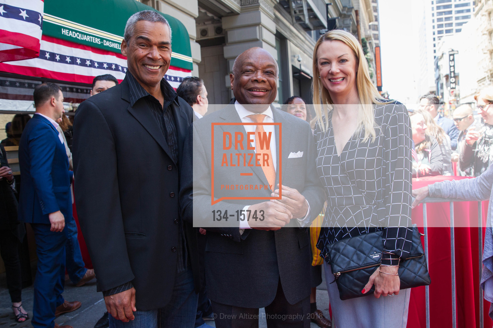 Michael Thompson, Willie Brown, Heather Thompson, Election Day Luncheon at John's Grill, John's Grill. 53 Ellis St, June 5th, 2018, Photo #134-15743 Michael Thompson, Willie Brown, Heather Thompson, Photo #134-15743