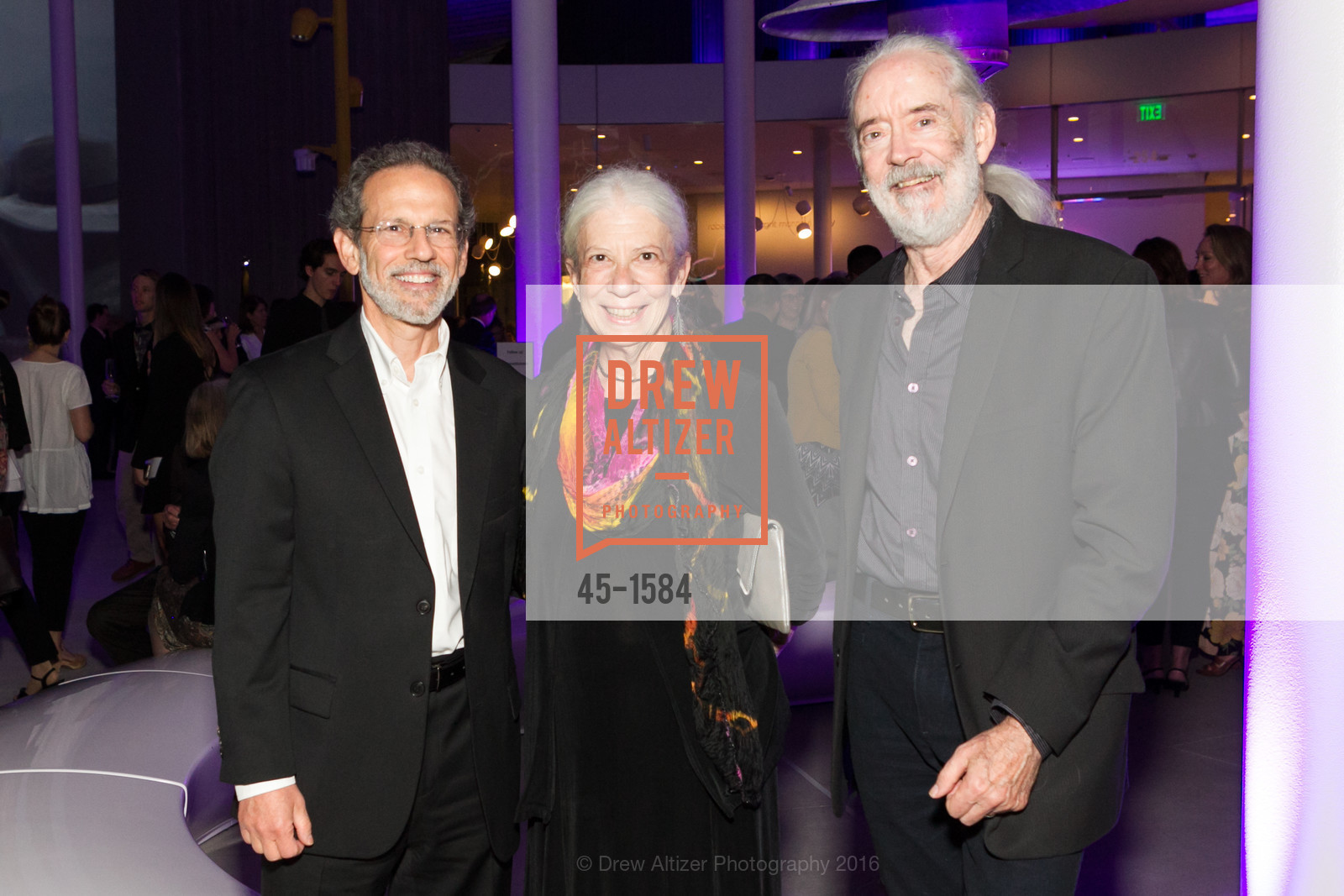 Bob Segar, Libby Bloom, Tom Bloom, Director's Debut, Manetti Shrem Museum of Art. Old Davis Road at Alumni Lane, November 12th, 2016, Photo #45-1584 Bob Segar, Libby Bloom, Tom Bloom, Photo #45-1584